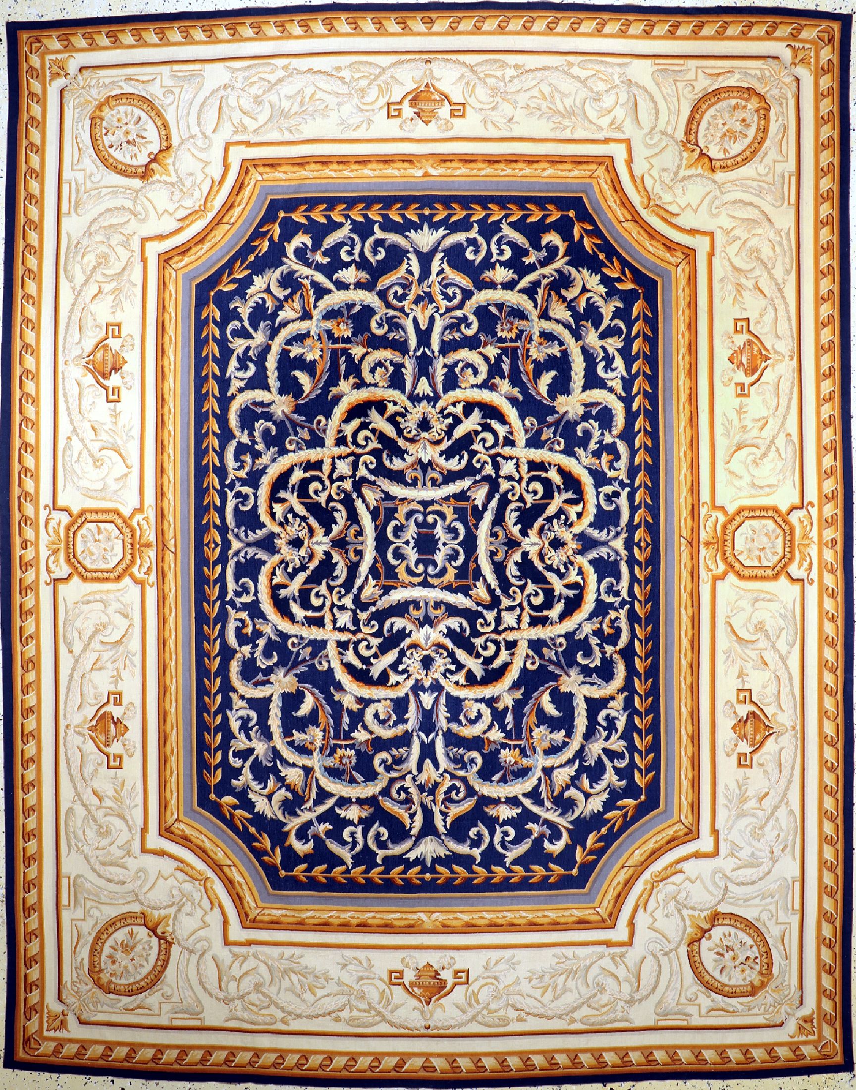 Aubusson stil, China, ca. 50 Jahre, Wolle auf Baumwolle, ca. 300 x 235 cm, flachgewebt, EHZ: 1