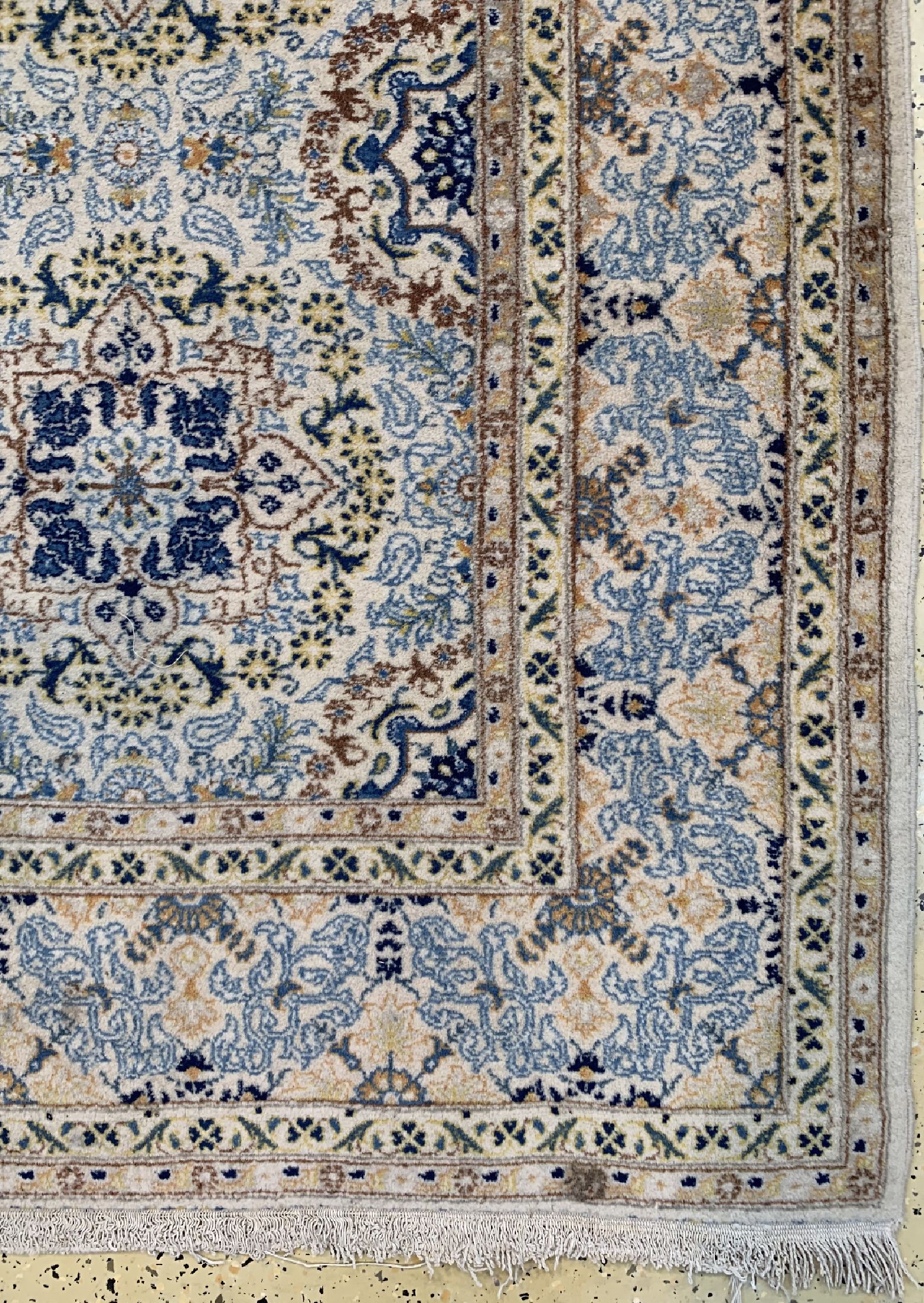 Detail a: Keschan alt, Persien, um 1960, Wolle auf Baumwolle, ca. 222 x 136 cm, Reinigungsbedürftig, EHZ: 1-2
