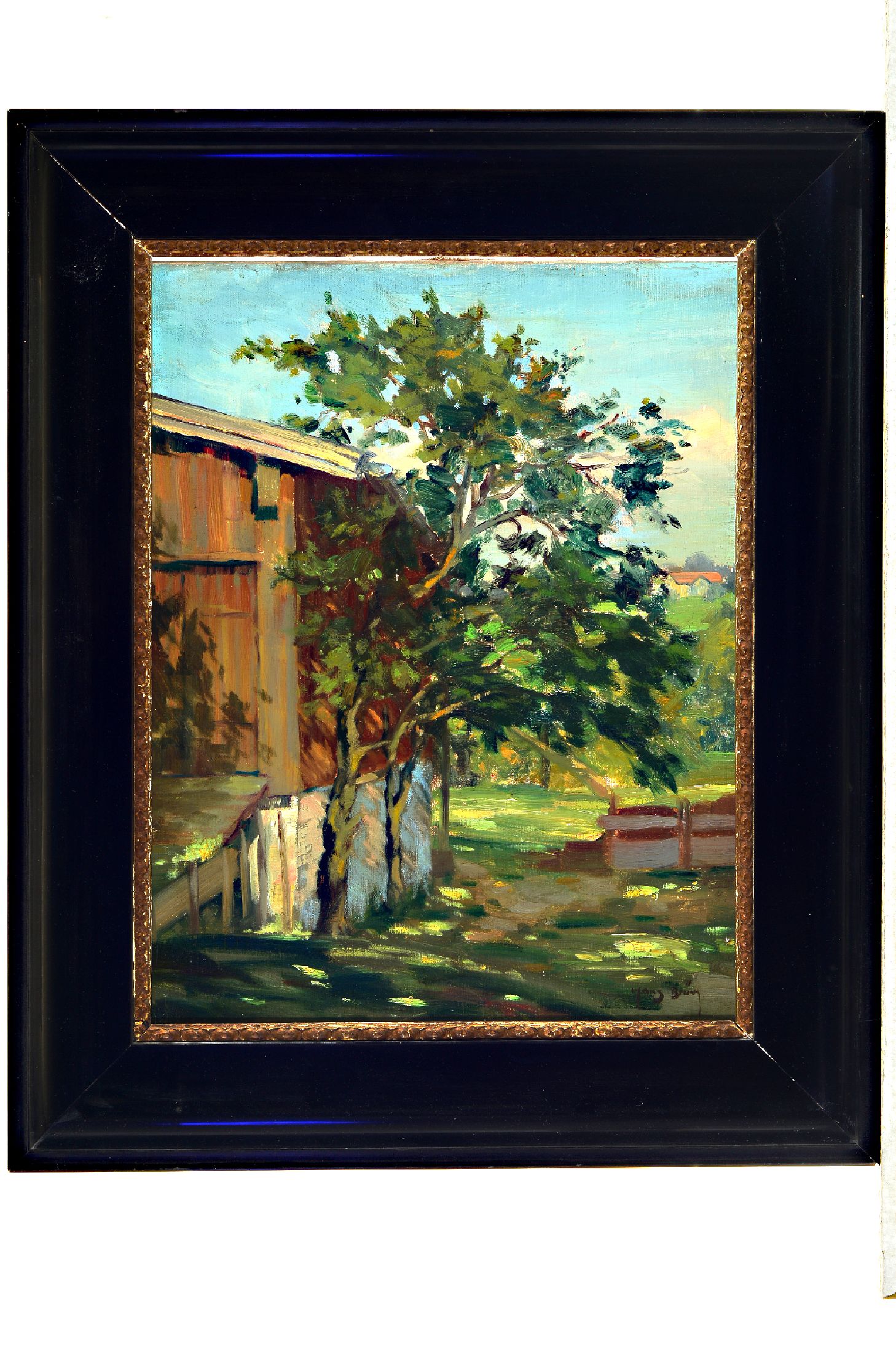 Hans Brück, geb. 1890 Mannheim, Studium an der Akademie Karlsruhe, hier: Garten in Ilvesheim, Öl/Lwd, rechts unten signiert, ca. 48x36cm, R. ca. ...
