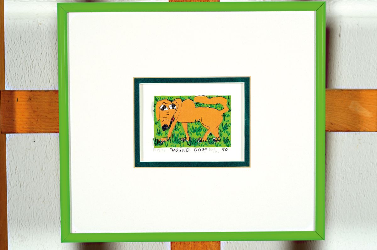 James Rizzi, 1950-2011 NY, 3D-Serigraphie, "Hound Dog", 1990/91, Ed. 259/350, handsigniert, mit Dokumentation der Fine Art Publishers ...