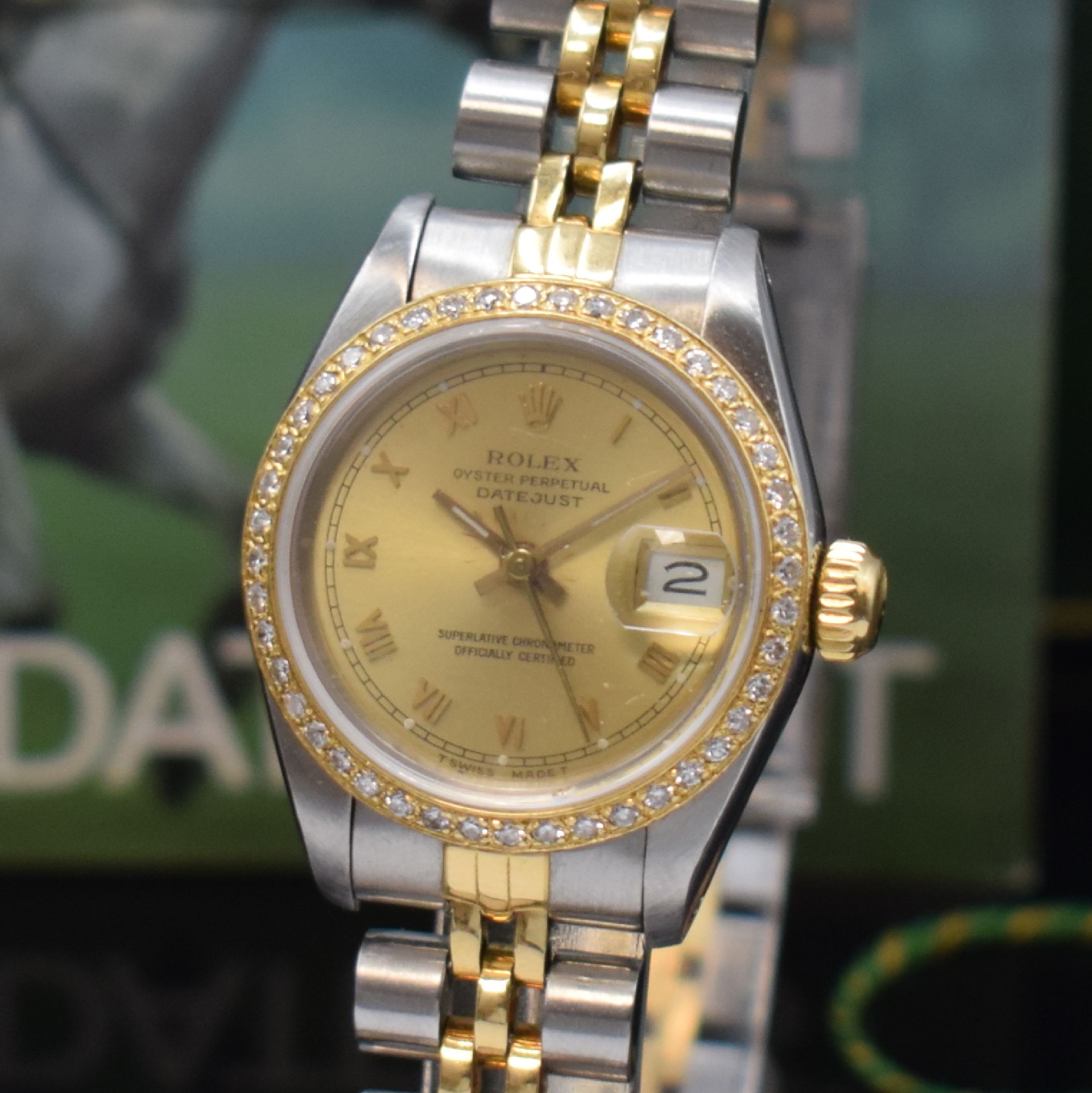 Detail a: ROLEX Oyster Perpetual Datejust Armbanduhr in Stahl/Gold Referenz 69163, Schweiz um 1984, Automatik, Chronometer der Superlative, Oystergeh. inkl. ...