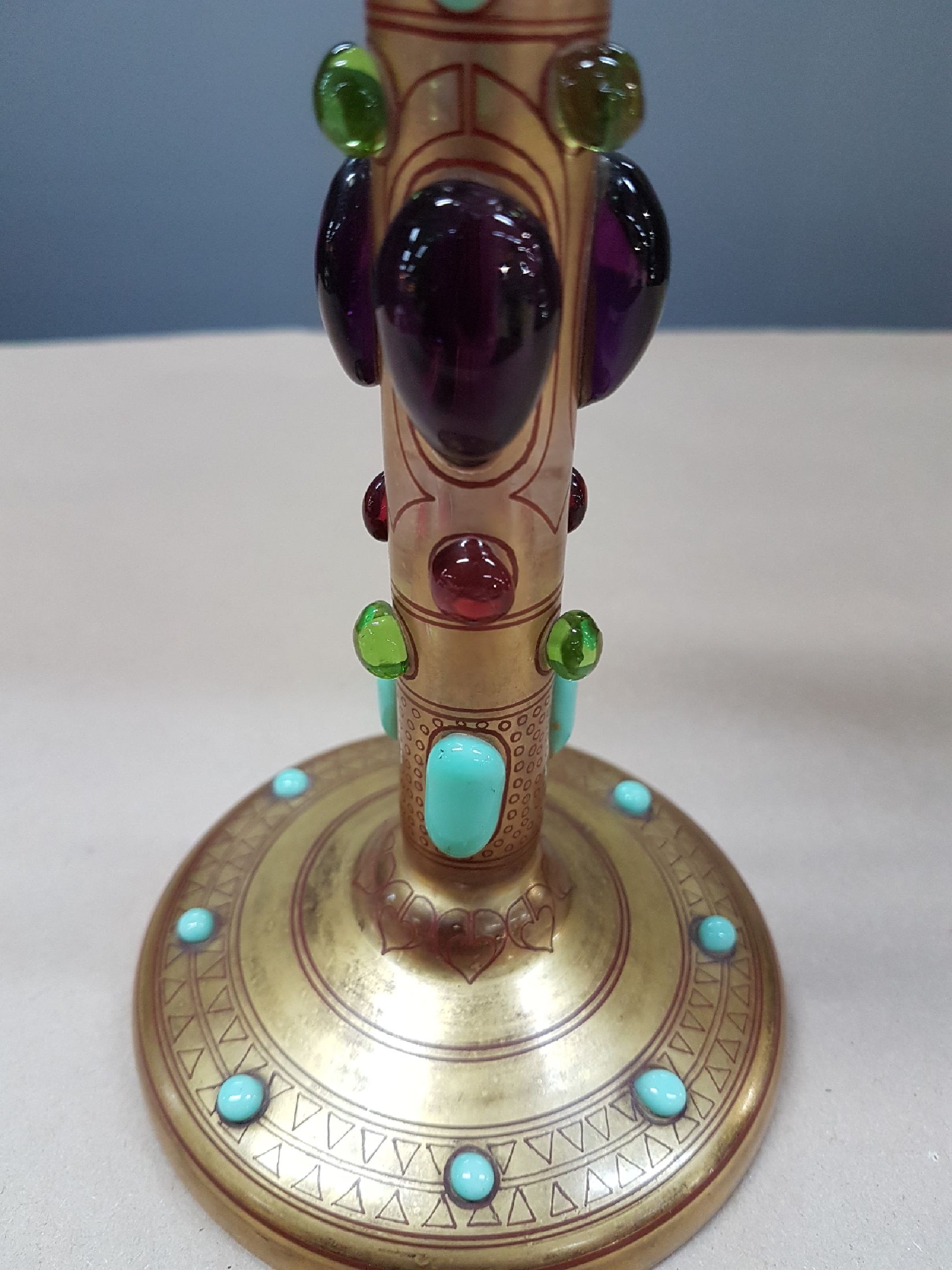 Detail c: Pokal der "Byzantinischen Gläser", Carl-Georg von Reichenbach, Krystallglas -Fabrik Benedikt von Poschinger, Oberzwieselau, um 1906, ...