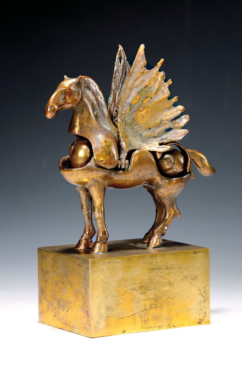 Francisco Baron, 1932-2006 Madrid, wandelbare Bronzeskulptur, "Alma de Caballo", 1975, Ed. 6/75, signiert Messingsockel, am Boden ...