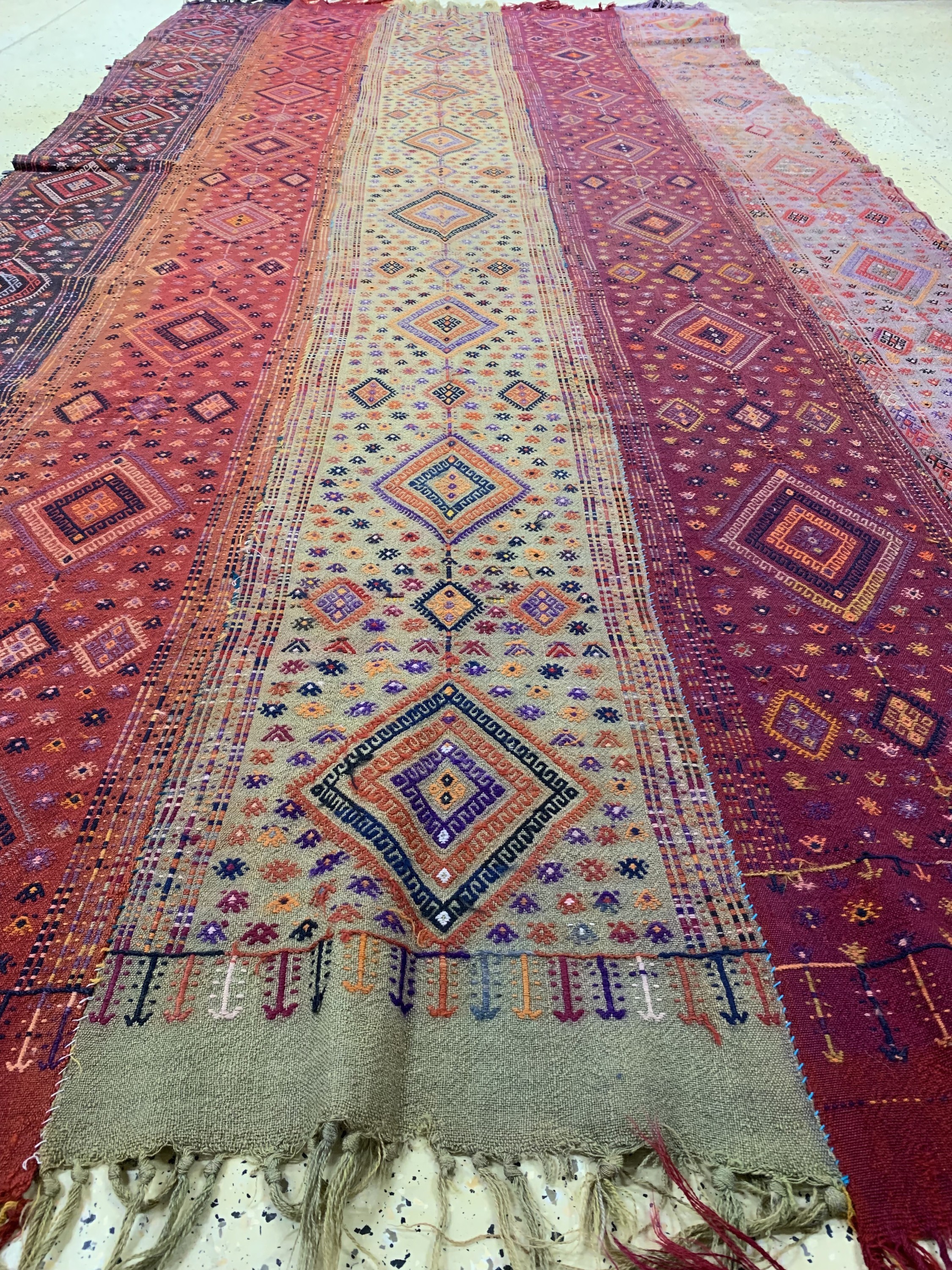 Detail d: Anatol Cicim alt(5 Bahnig), Türkei, um 1920/1930, Wolle auf Wolle, ca. 414 x 192 cm, EHZ: 2-3