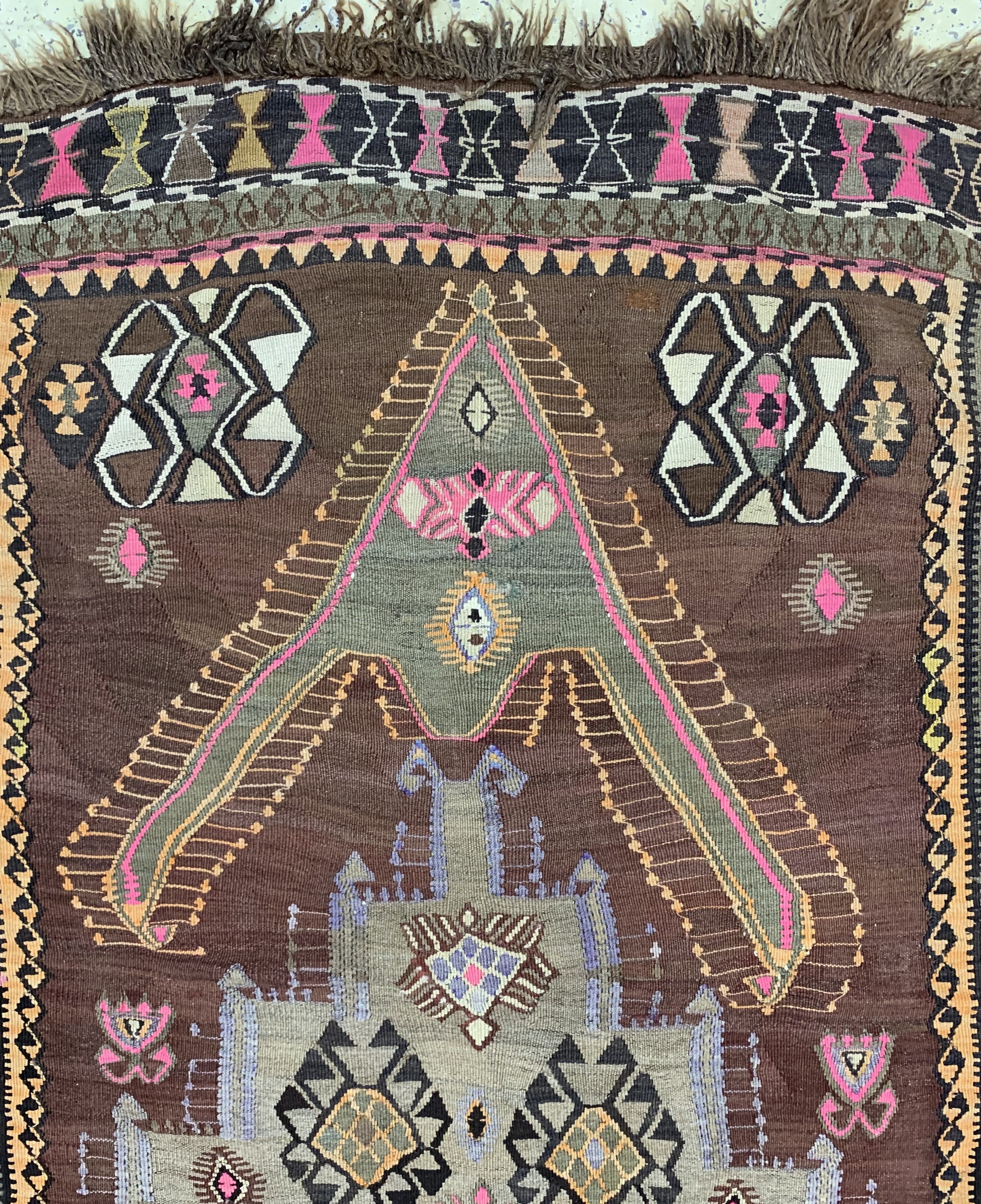 Detail c: Antiker Kars Kelim, Türkei, um 1910/1920, Wolle auf Wolle, ca. 417 x 155 cm, EHZ: 2
