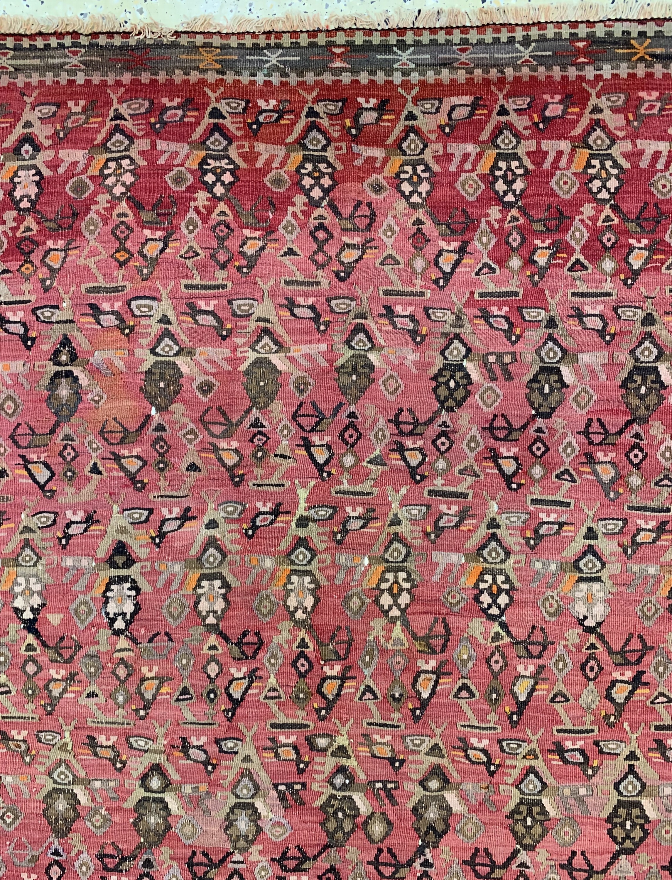 Detail b: Anatol Kelim alt, Türkei, um 1930, Wolle auf Wolle, ca. 375 x 160 cm, EHZ: 3