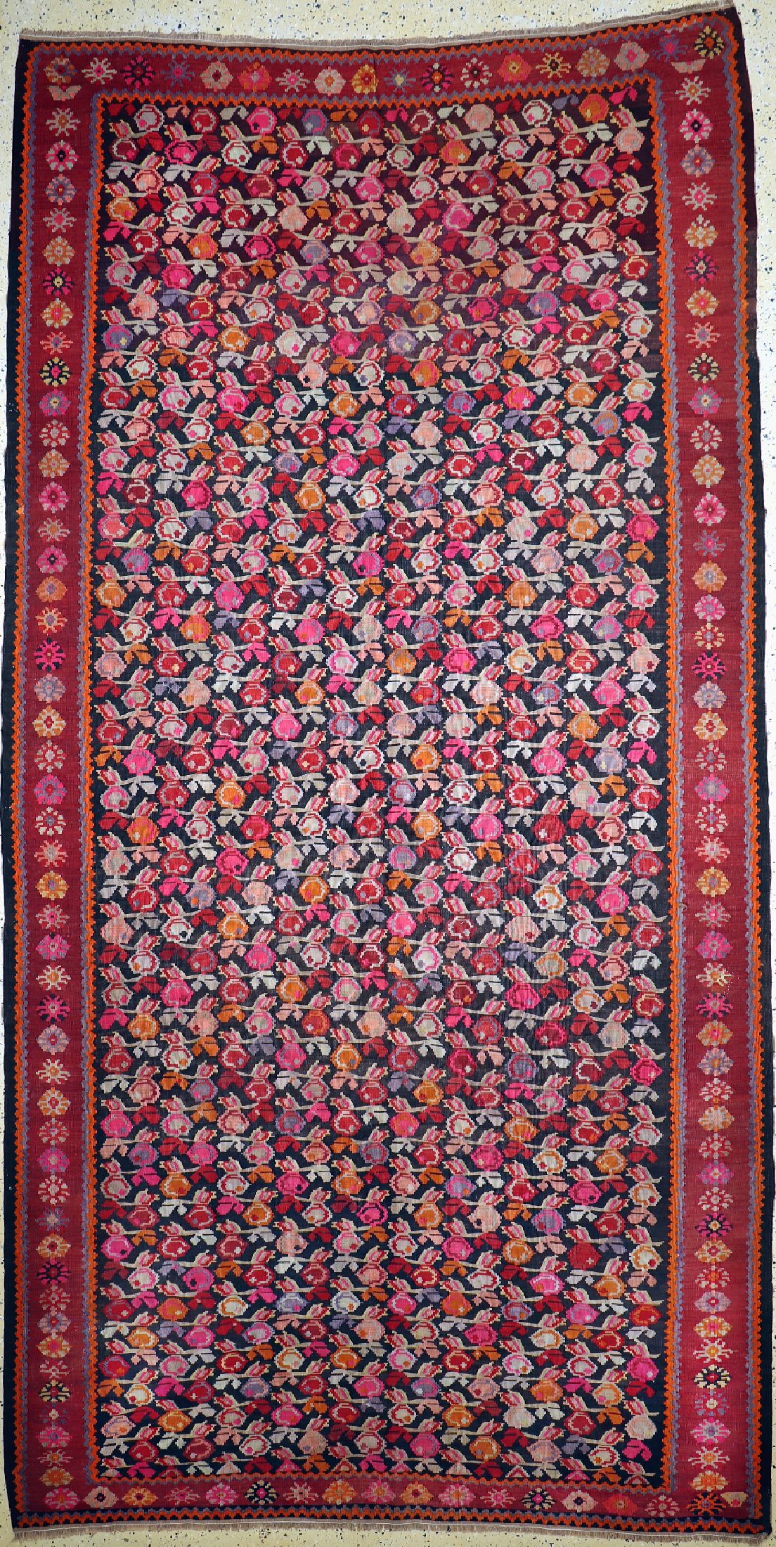 Karabagh Kelim antik, Kaukasus, um 1900, Wolle auf Wolle, ca. 394 x 200 cm, EHZ: 2