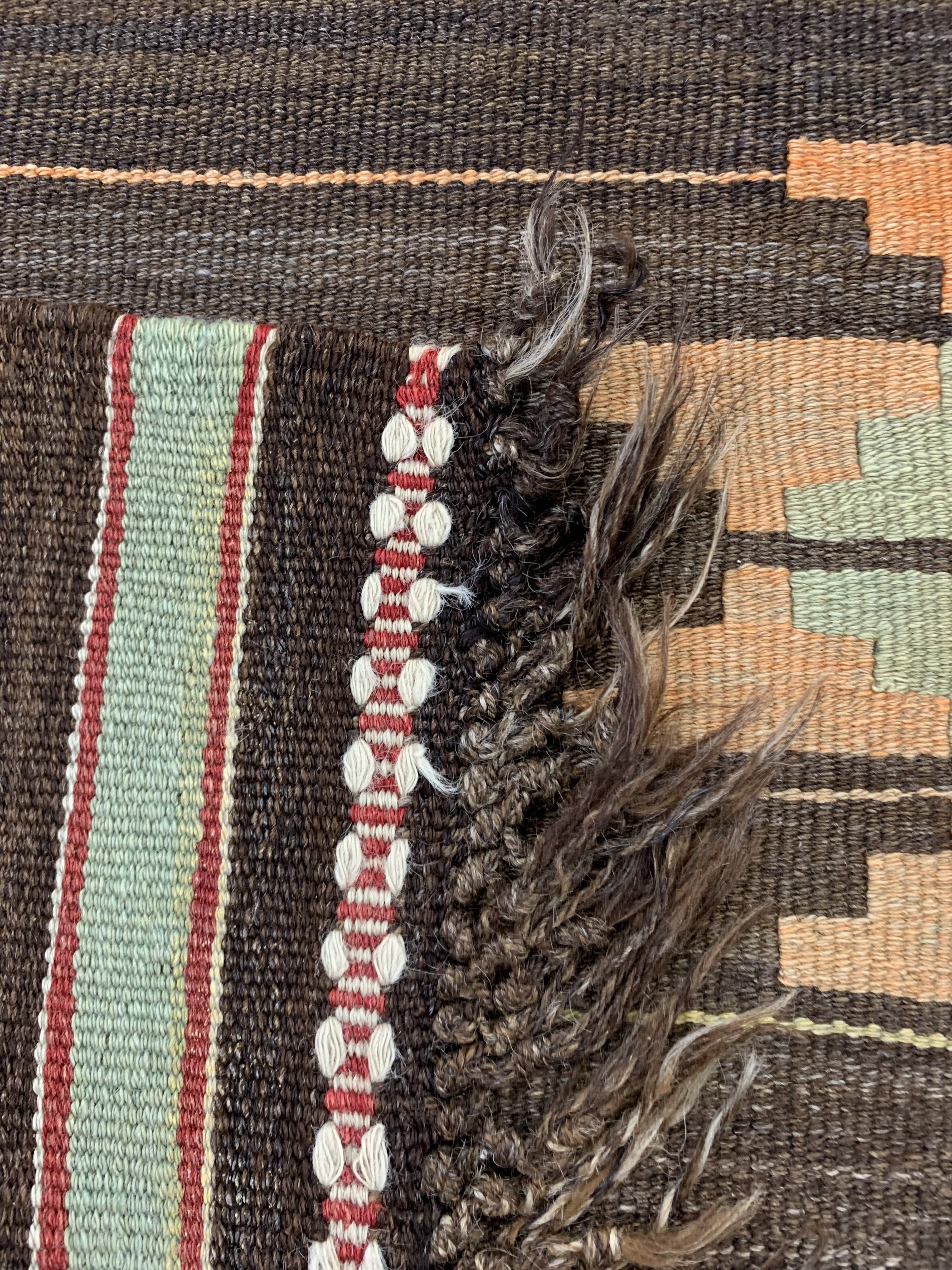 Detail e: Anatol Kelim alt, Türkei, um 1930, Wolle auf Wolle, ca. 222 x 156 cm, Reinigungsbedürftig, EHZ: 2