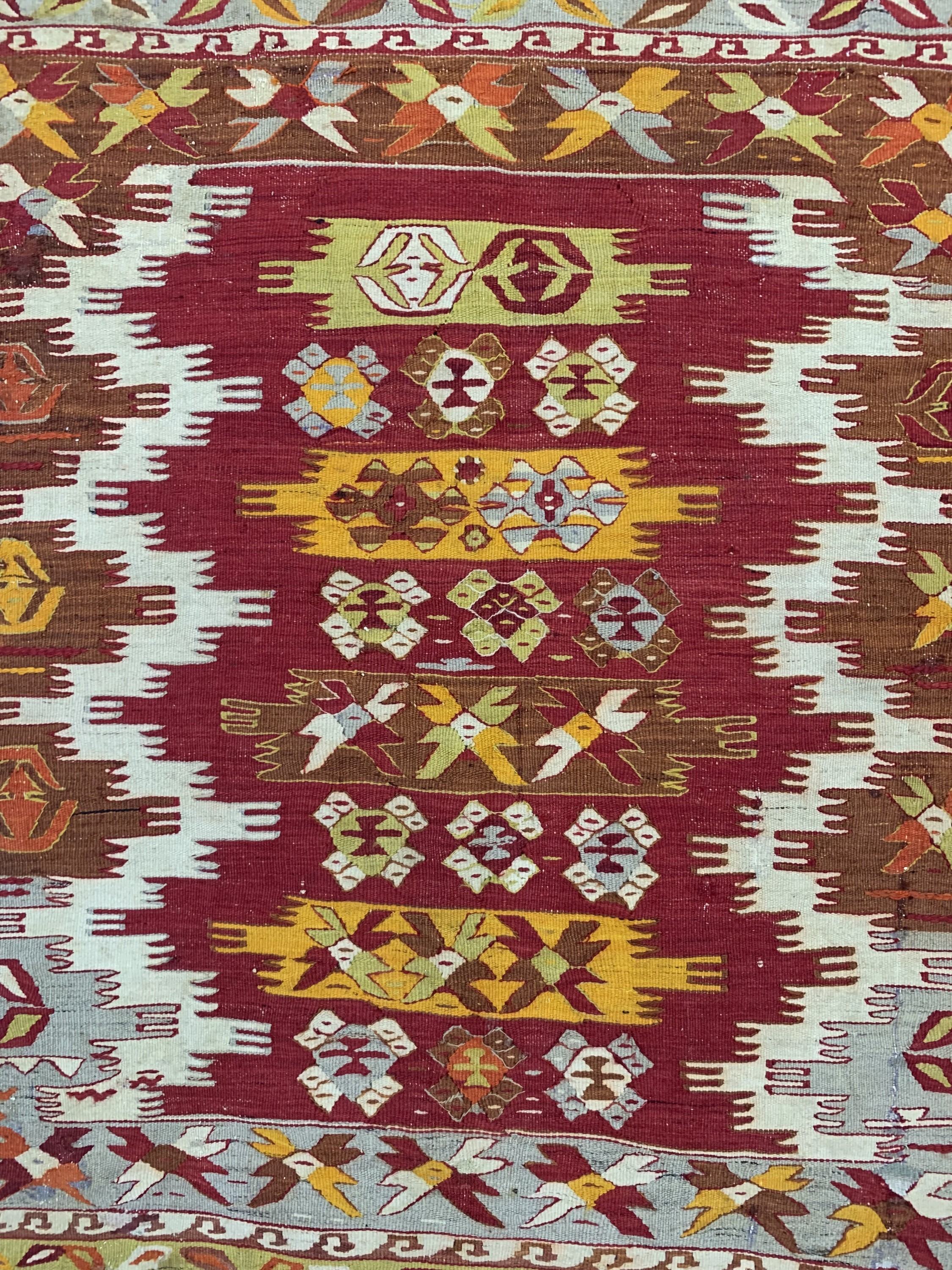 Detail a: 2 Lots Anatol Kelim, Türkei, um 1950, Wolleauf Wolle, ca. 193 x 112 cm, EHZ: 2