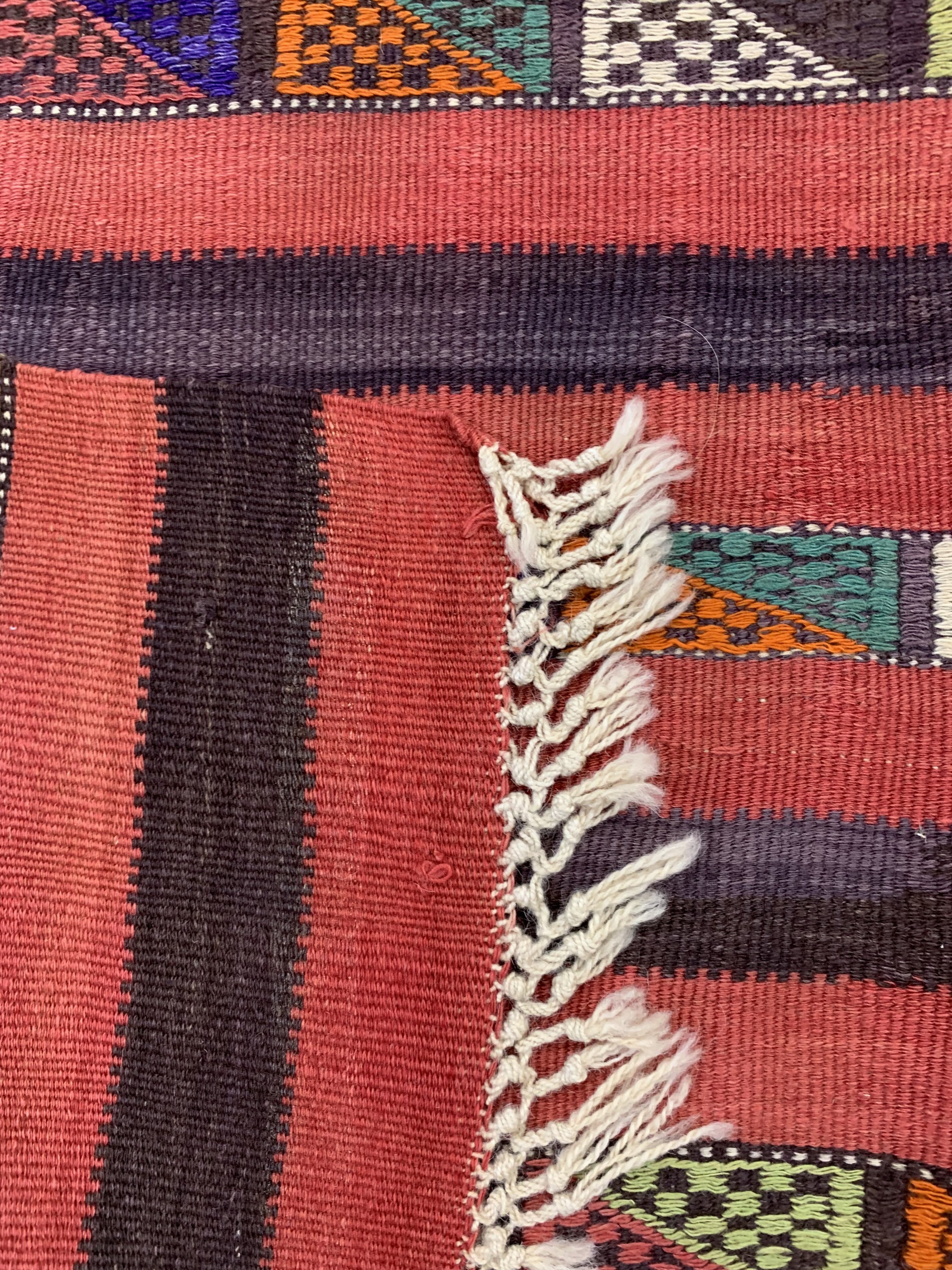 Detail d: Anatol Kelim alt, Türkei, um 1950, Wolle auf Wolle, ca. 130 x 143 cm, EHZ: 2