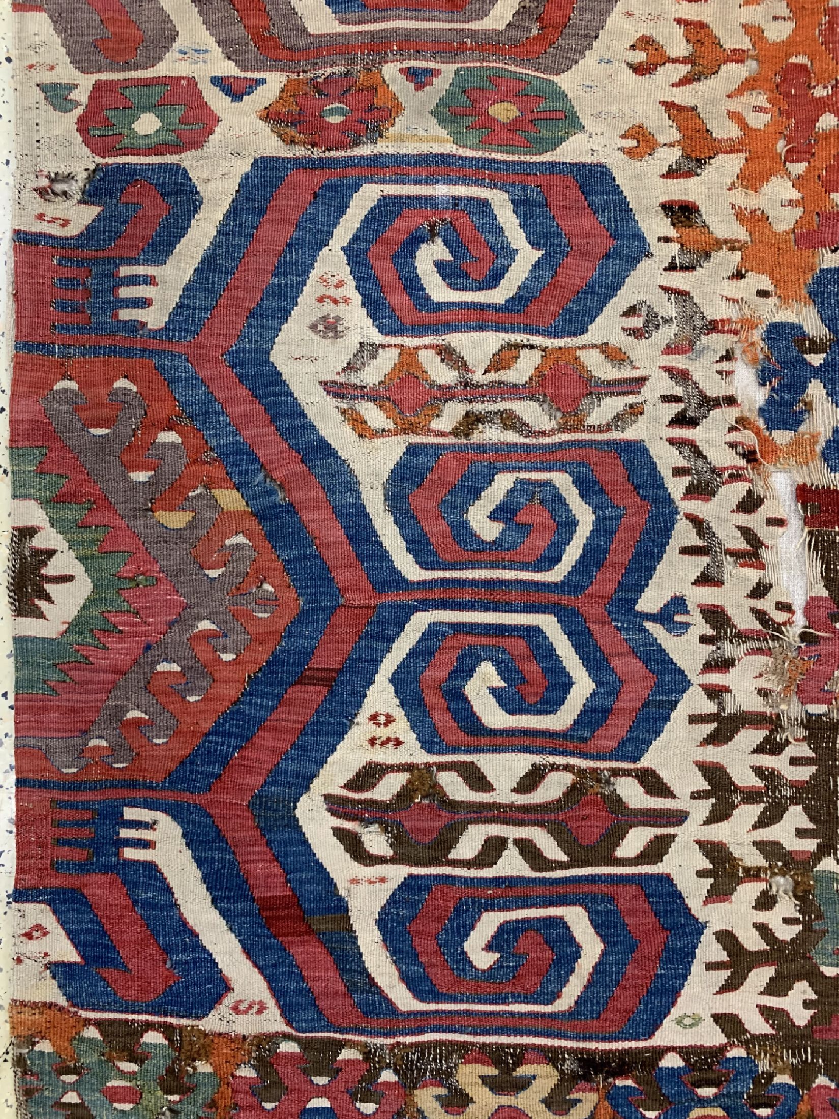 Detail b: Antiker Konya Kelim Fragment, Türkei, Anfang 19.Jhd, Wolle auf Wolle, ca. 220 x 92 cm, EHZ: 4