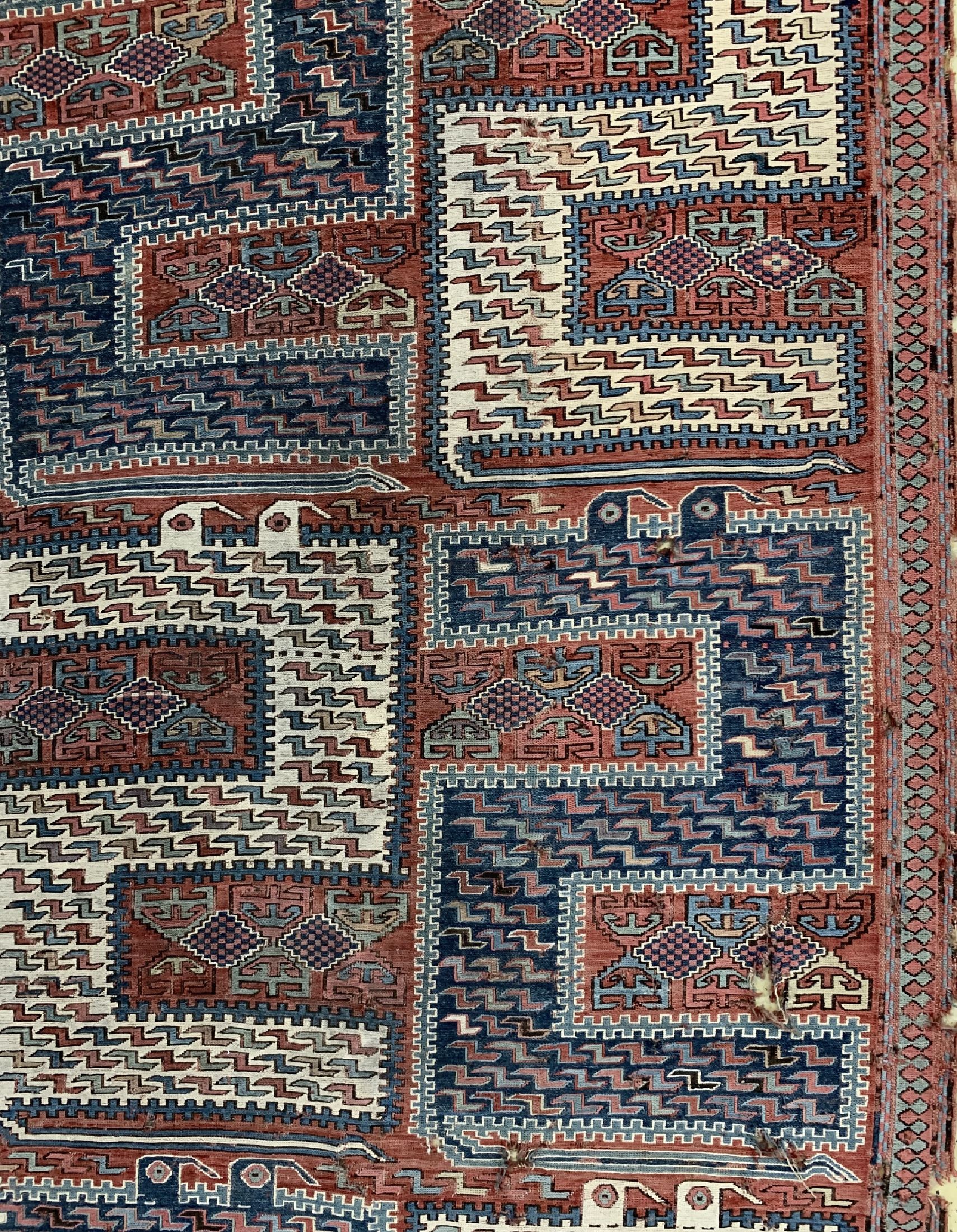 Detail c: Antiker Sileh Kelim(1 Bahn), Kaukasus, 19.Jhd, Wolle auf Wolle, ca. 266 x 89 cm, EHZ:4