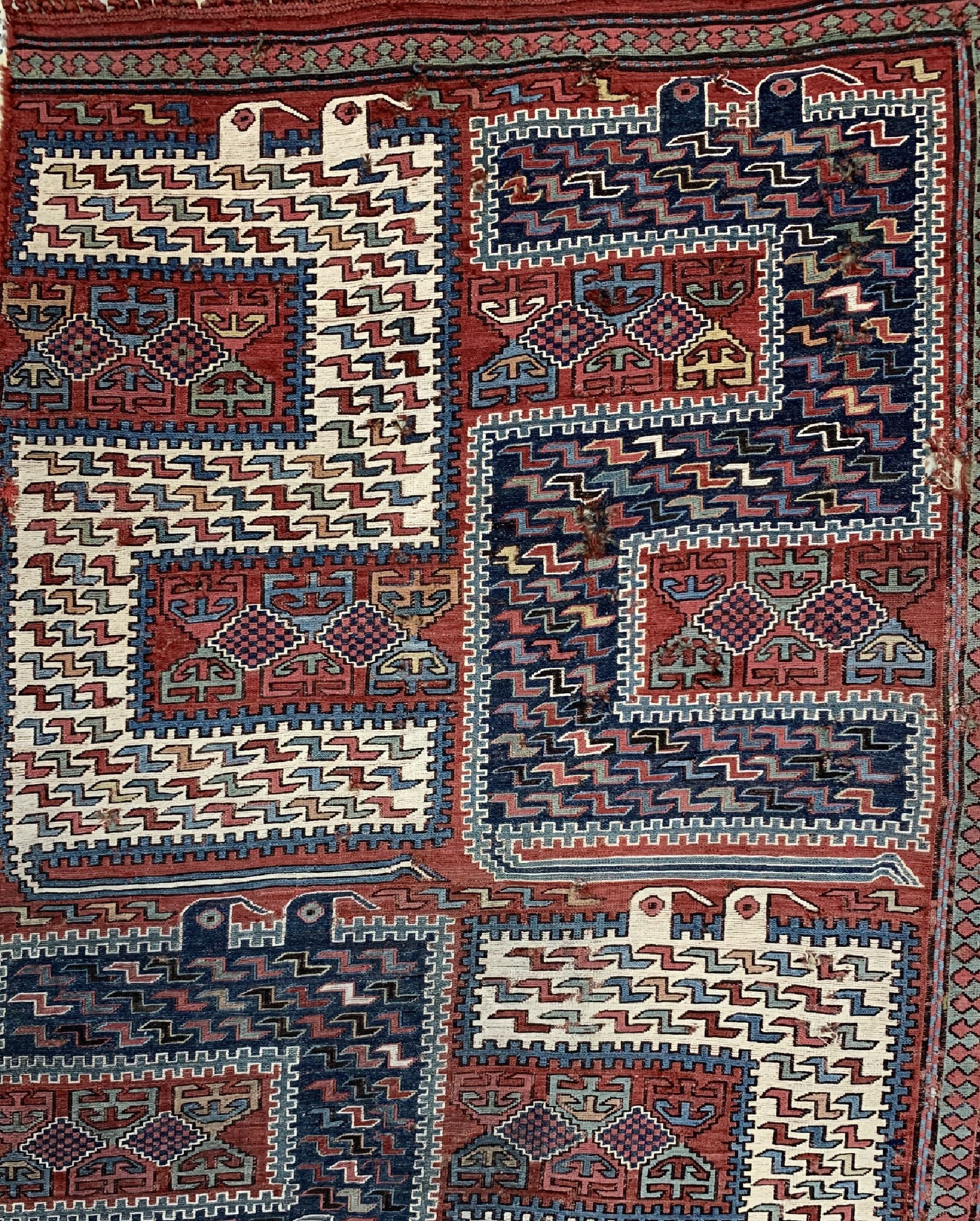 Detail d: Antiker Sileh Kelim(1 Bahn), Kaukasus, 19.Jhd, Wolle auf Wolle, ca. 266 x 89 cm, EHZ:4