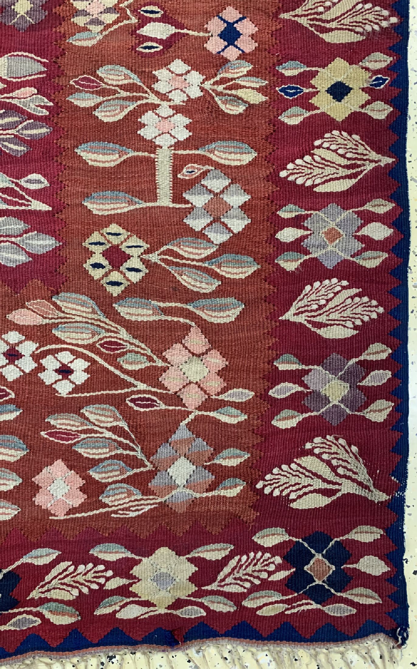 Detail a: Antiker Sarkoy Kelim, Türkei, 19.Jhd, Wolleauf Wolle, ca. 242 x 144 cm, EHZ: 3, (Reparaturen)
