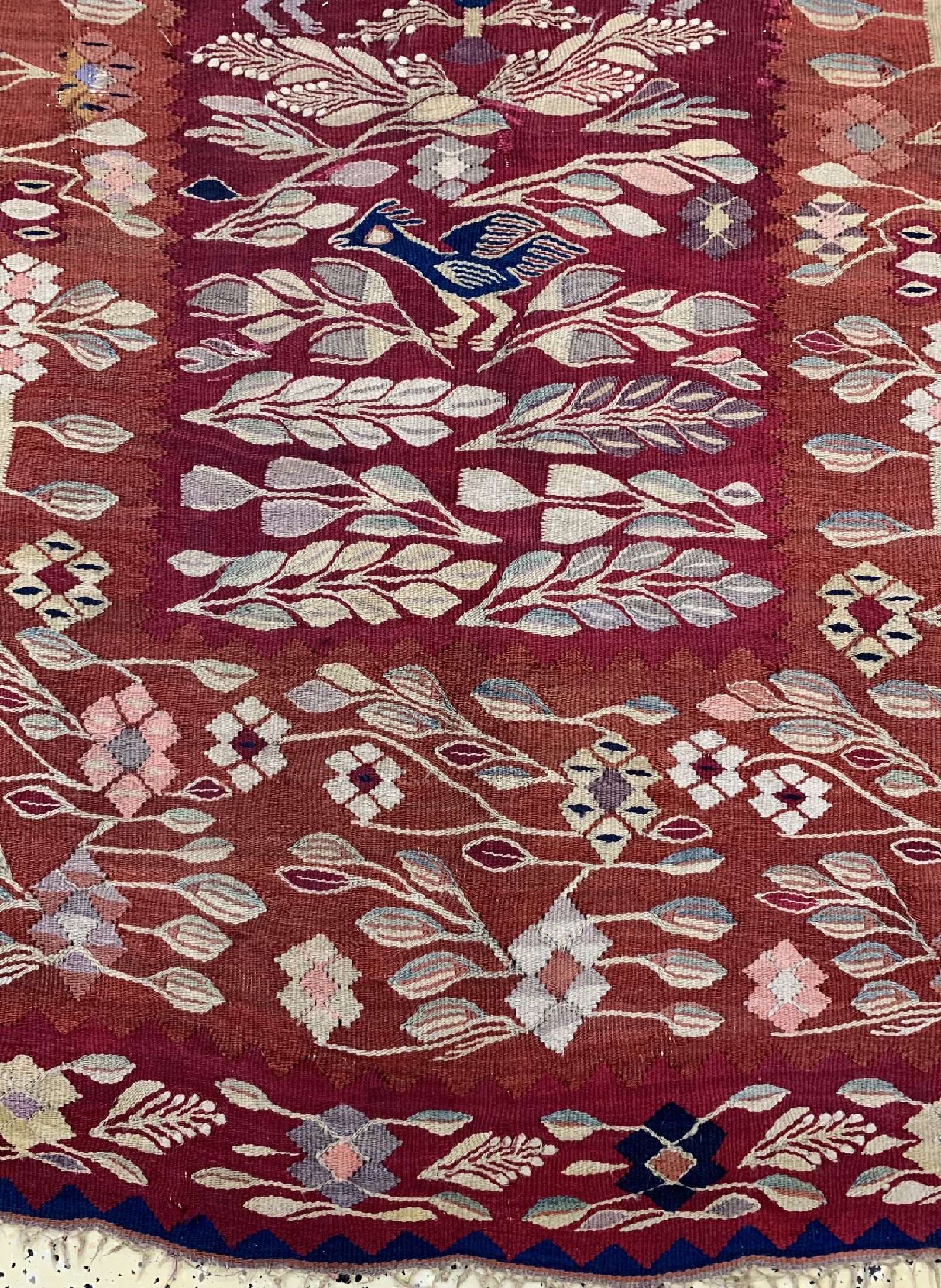 Detail b: Antiker Sarkoy Kelim, Türkei, 19.Jhd, Wolleauf Wolle, ca. 242 x 144 cm, EHZ: 3, (Reparaturen)