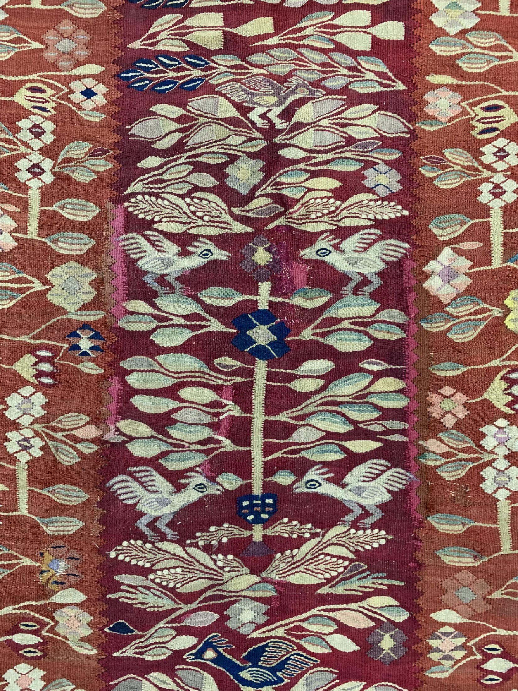 Detail c: Antiker Sarkoy Kelim, Türkei, 19.Jhd, Wolleauf Wolle, ca. 242 x 144 cm, EHZ: 3, (Reparaturen)