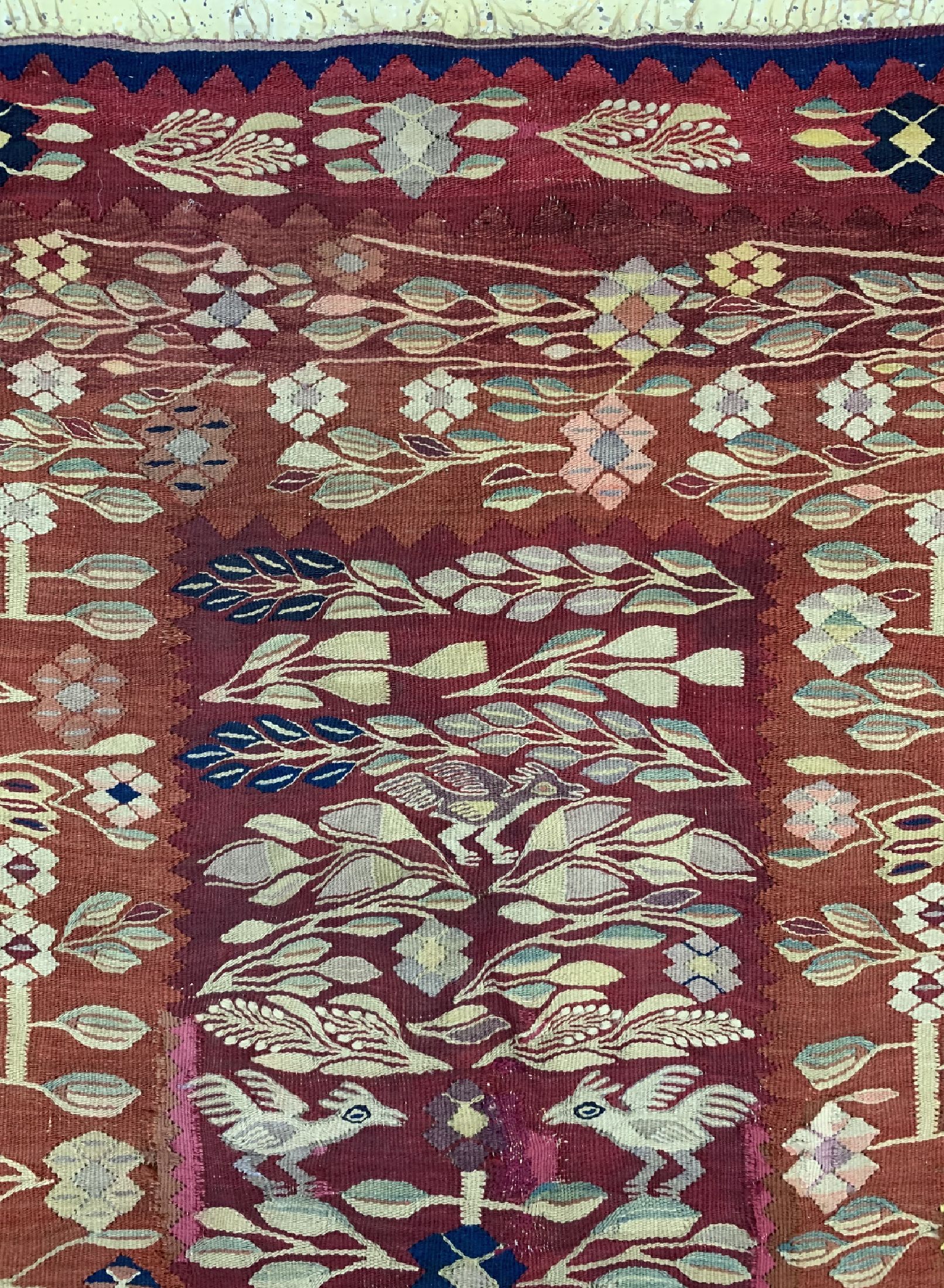 Detail d: Antiker Sarkoy Kelim, Türkei, 19.Jhd, Wolleauf Wolle, ca. 242 x 144 cm, EHZ: 3, (Reparaturen)