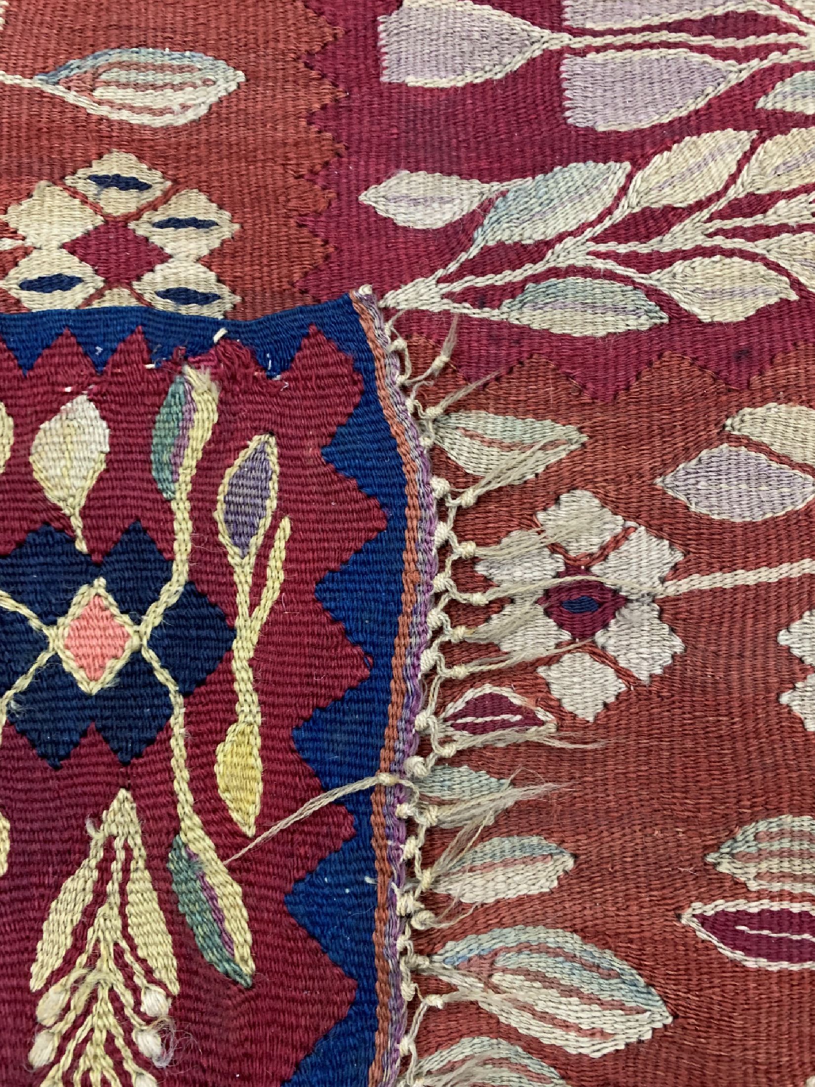 Detail f: Antiker Sarkoy Kelim, Türkei, 19.Jhd, Wolleauf Wolle, ca. 242 x 144 cm, EHZ: 3, (Reparaturen)
