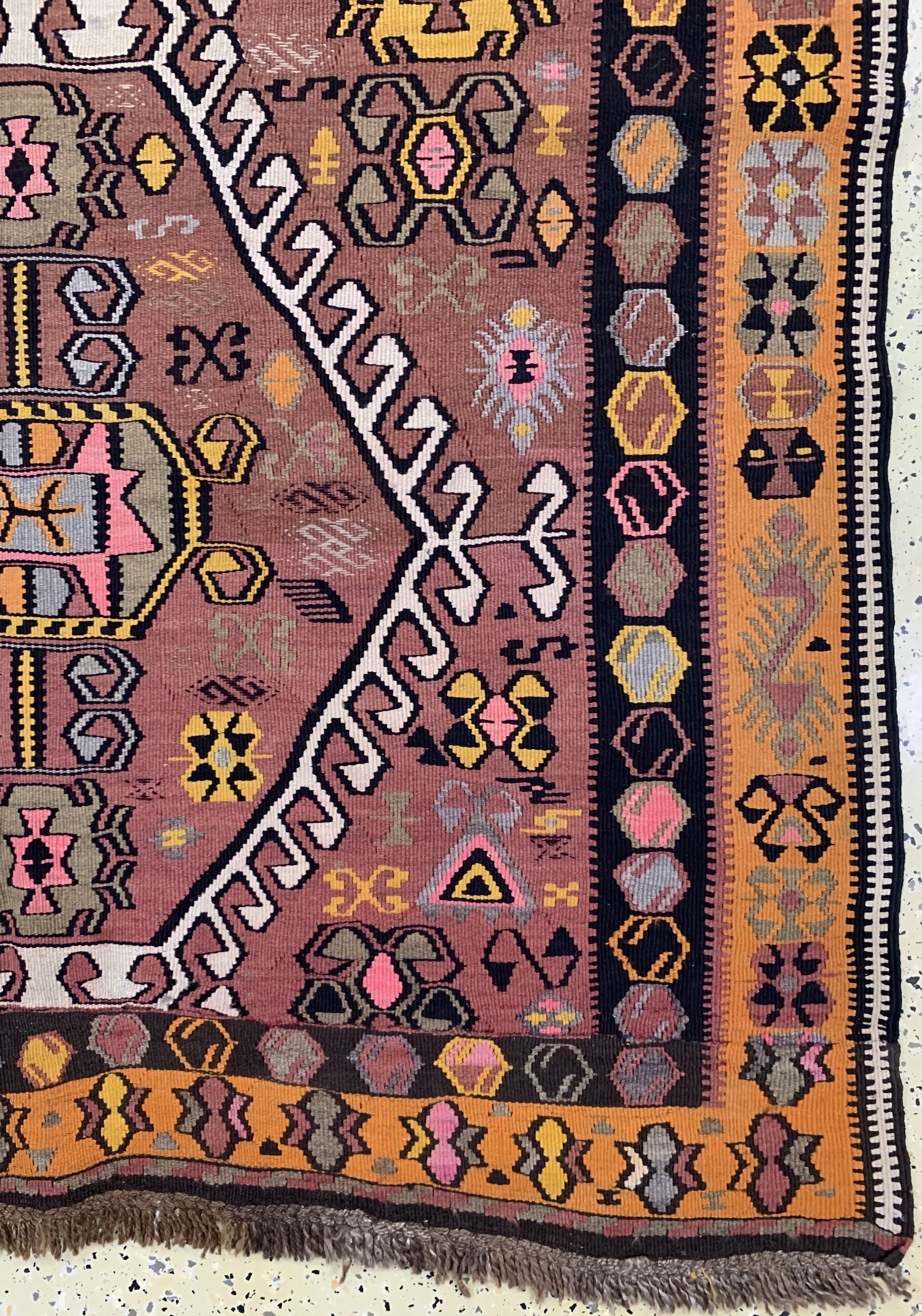 Detail a: Anatol Kelim alt, Türkei, um 1950, Wolle auf Wolle, ca. 306 x 150 cm, EHZ: 2