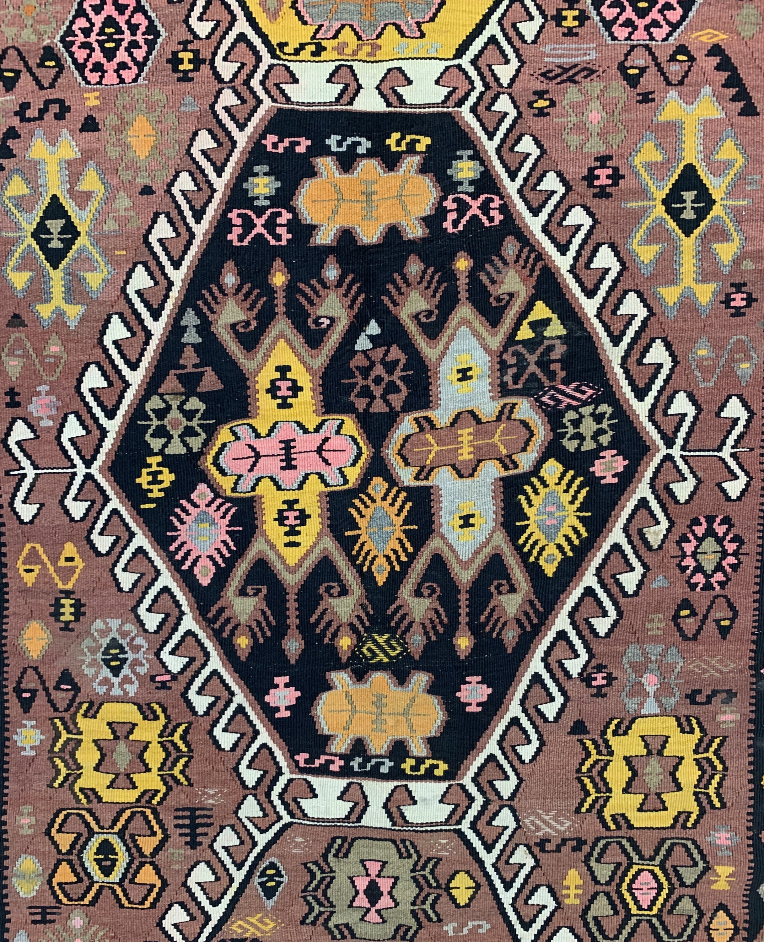 Detail b: Anatol Kelim alt, Türkei, um 1950, Wolle auf Wolle, ca. 306 x 150 cm, EHZ: 2