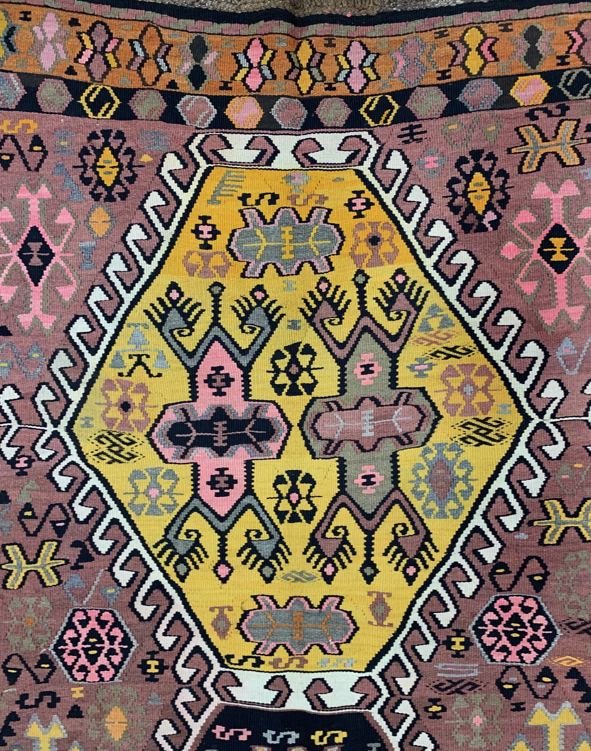 Detail c: Anatol Kelim alt, Türkei, um 1950, Wolle auf Wolle, ca. 306 x 150 cm, EHZ: 2