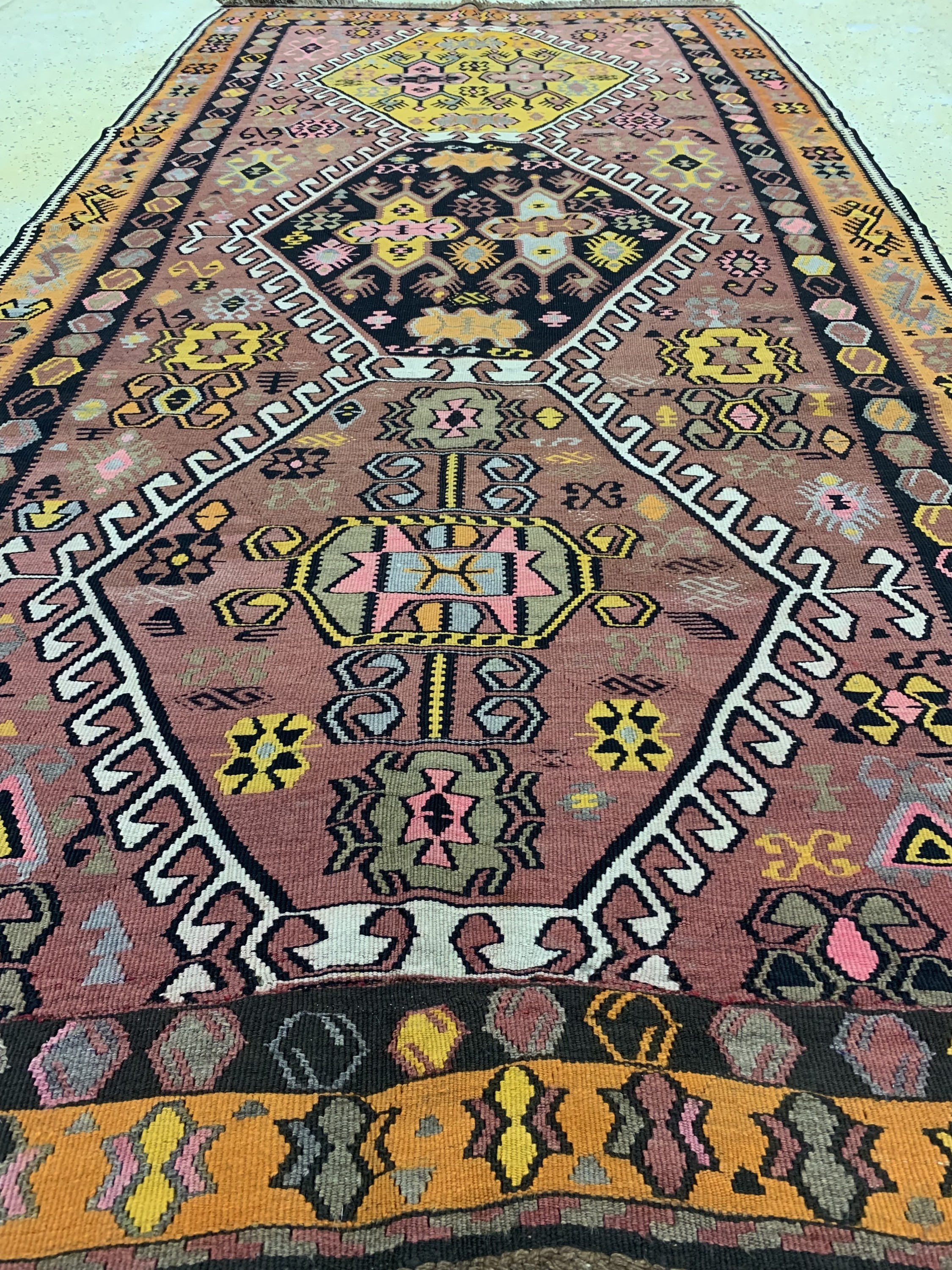 Detail d: Anatol Kelim alt, Türkei, um 1950, Wolle auf Wolle, ca. 306 x 150 cm, EHZ: 2