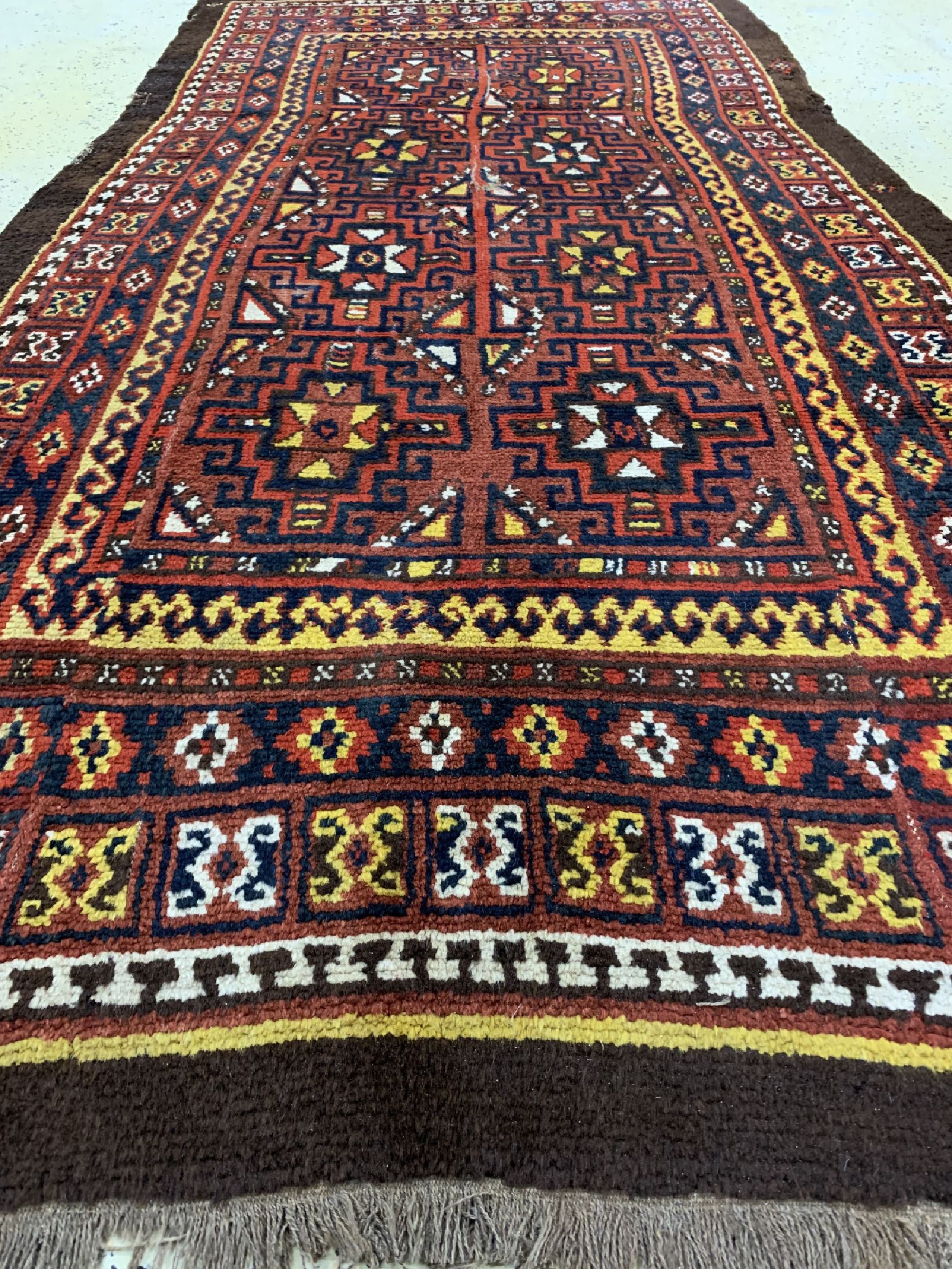 Detail e: Karakalpak antik(3 Bahnig), Uzbekistan, um 1900, Wolle auf Wolle, ca. 310 x 150 cm, EHZ: 4