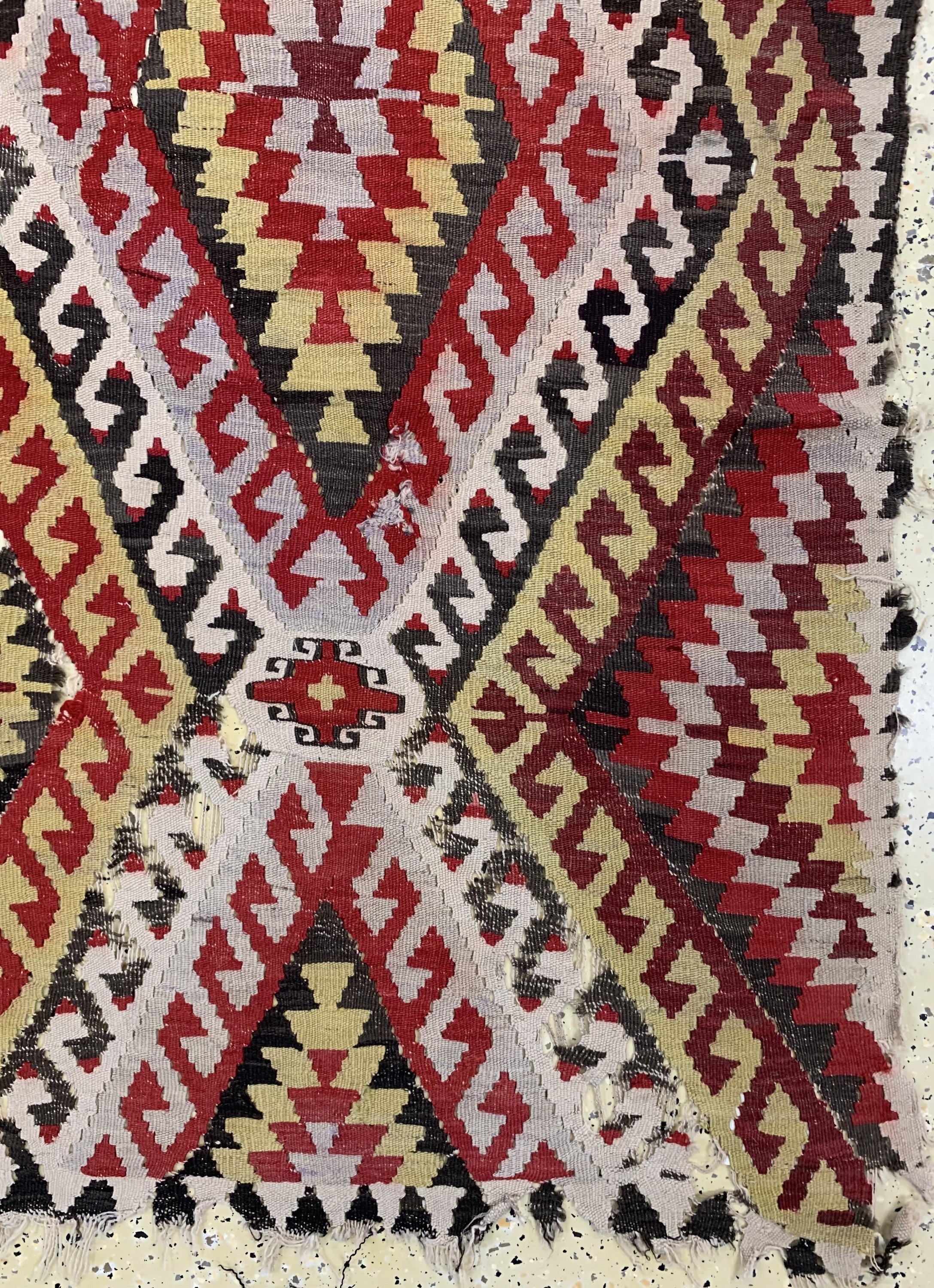 Detail a: Anatol Kelim Fragment, Türkei, um 1900, Wolle auf Wolle, ca. 283 x 170 cm, EHZ: 4
