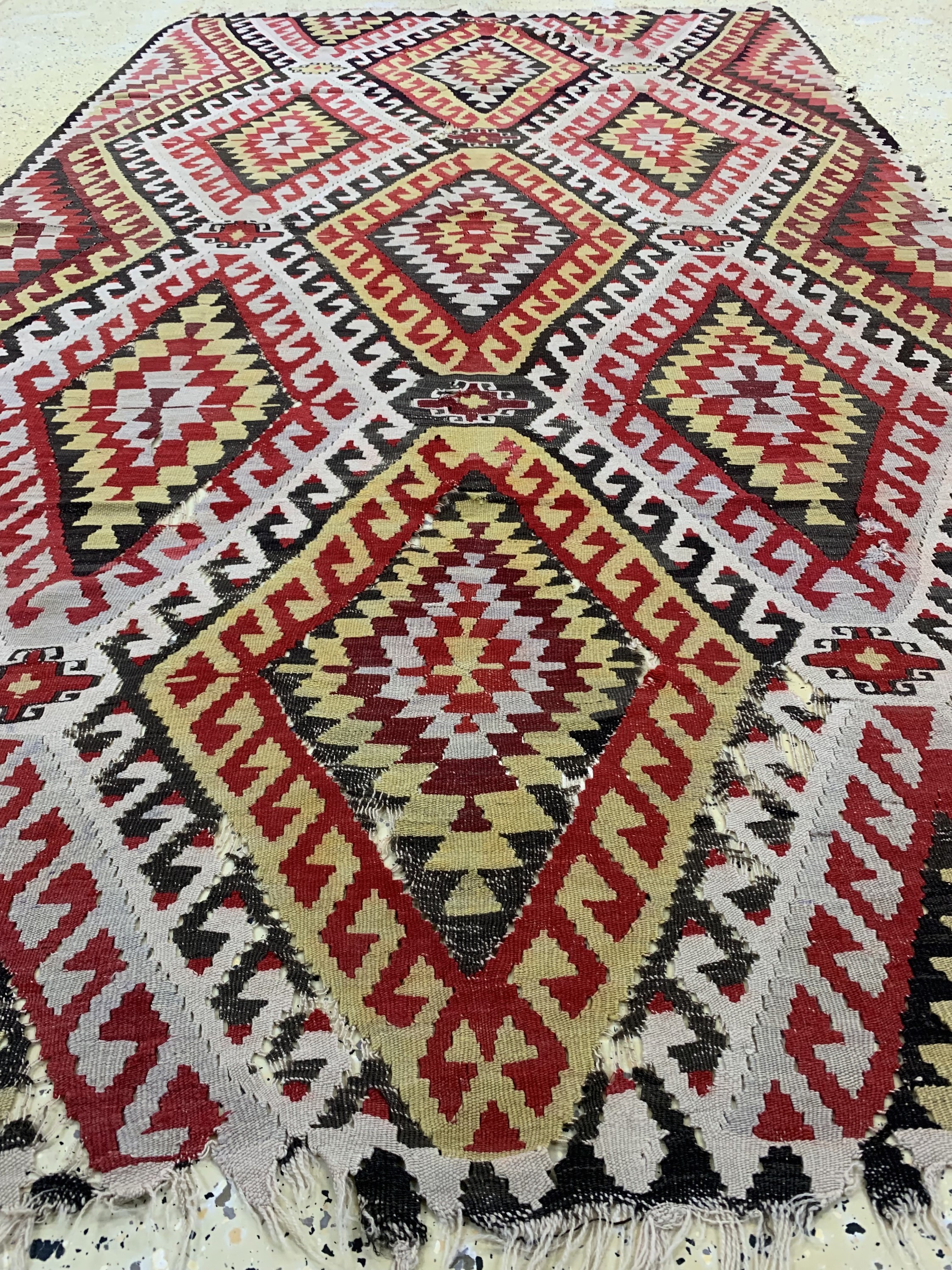 Detail d: Anatol Kelim Fragment, Türkei, um 1900, Wolle auf Wolle, ca. 283 x 170 cm, EHZ: 4
