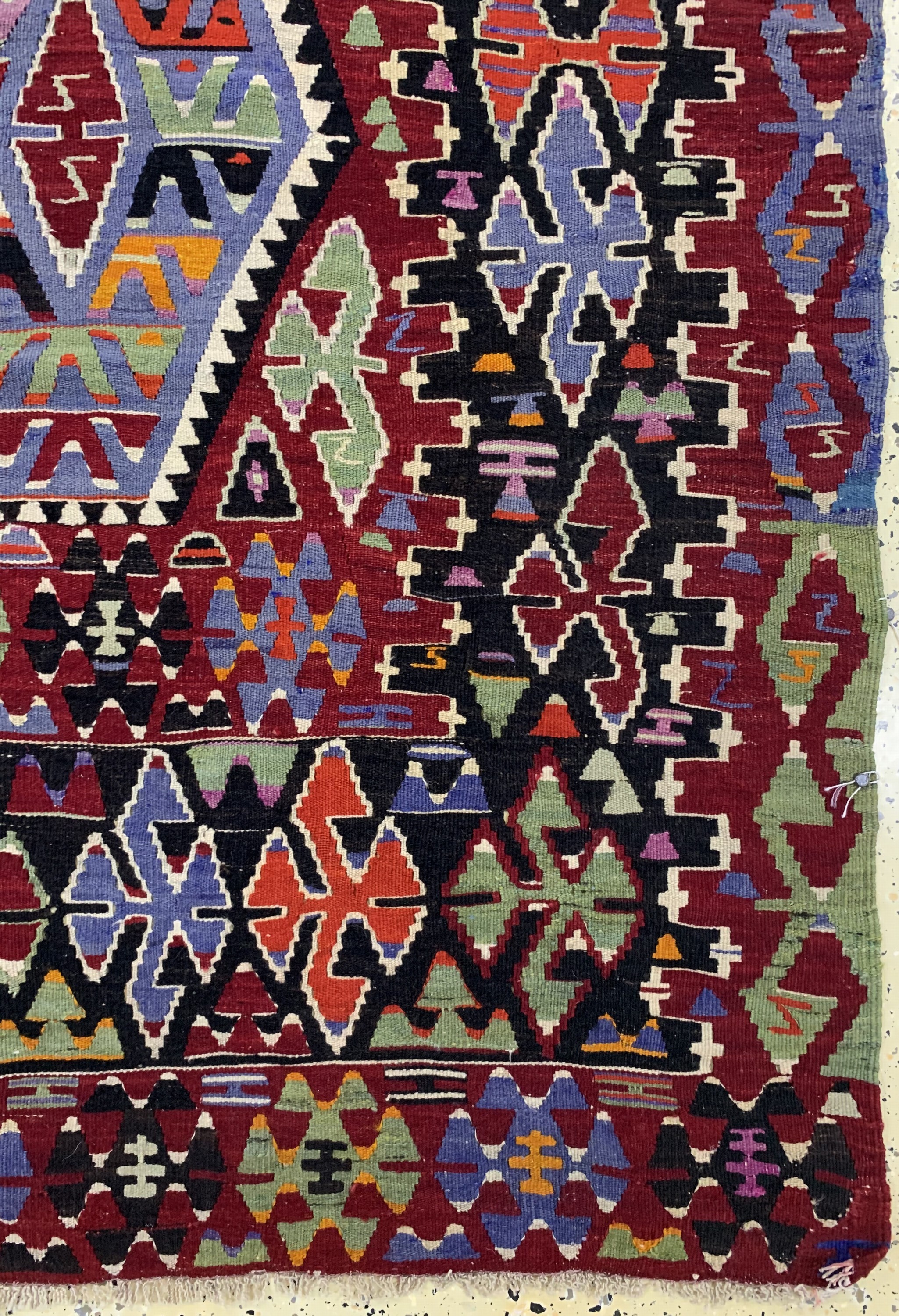 Detail a: Anatol Kelim alt, Türkei, um 1950, Wolle auf Wolle, ca. 314 x 180 cm, EHZ: 2