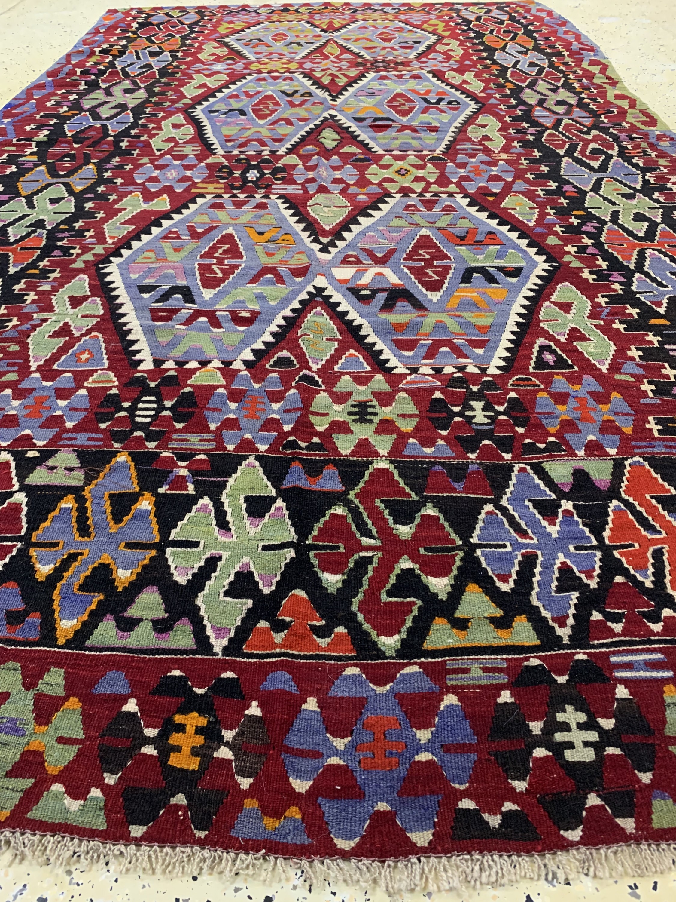 Detail d: Anatol Kelim alt, Türkei, um 1950, Wolle auf Wolle, ca. 314 x 180 cm, EHZ: 2