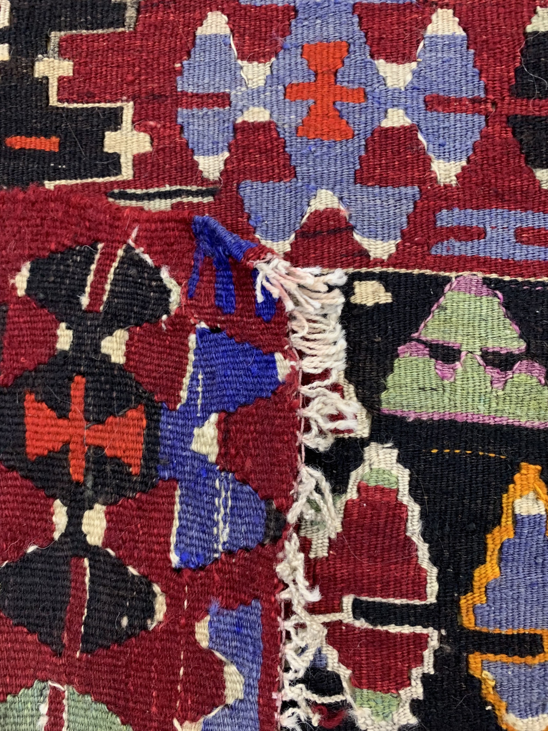 Detail e: Anatol Kelim alt, Türkei, um 1950, Wolle auf Wolle, ca. 314 x 180 cm, EHZ: 2