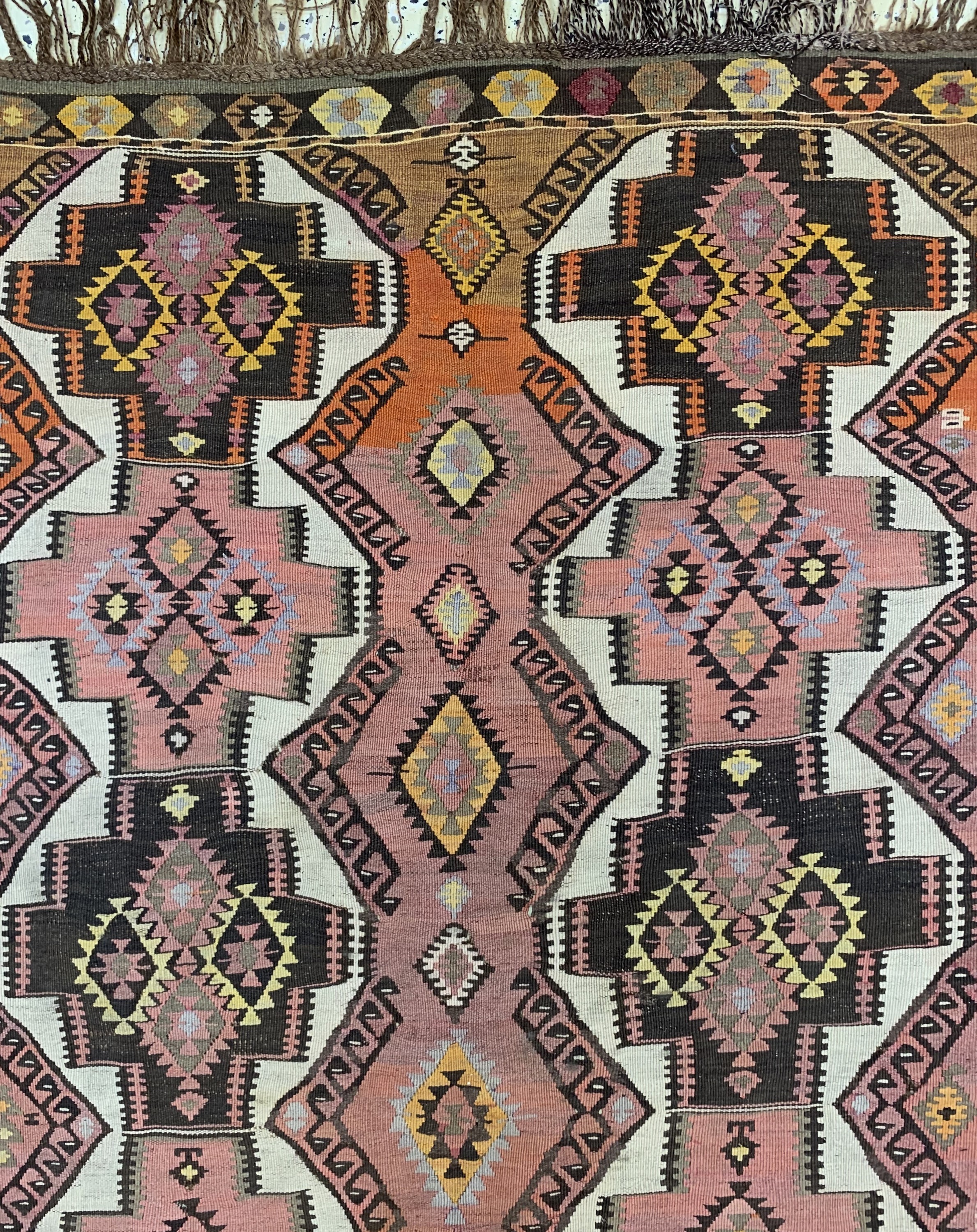 Detail c: Kars Kelim alt, Türkei, um 1940/1950, Wolleauf Wolle, ca. 350 x 127 cm, EHZ: 2