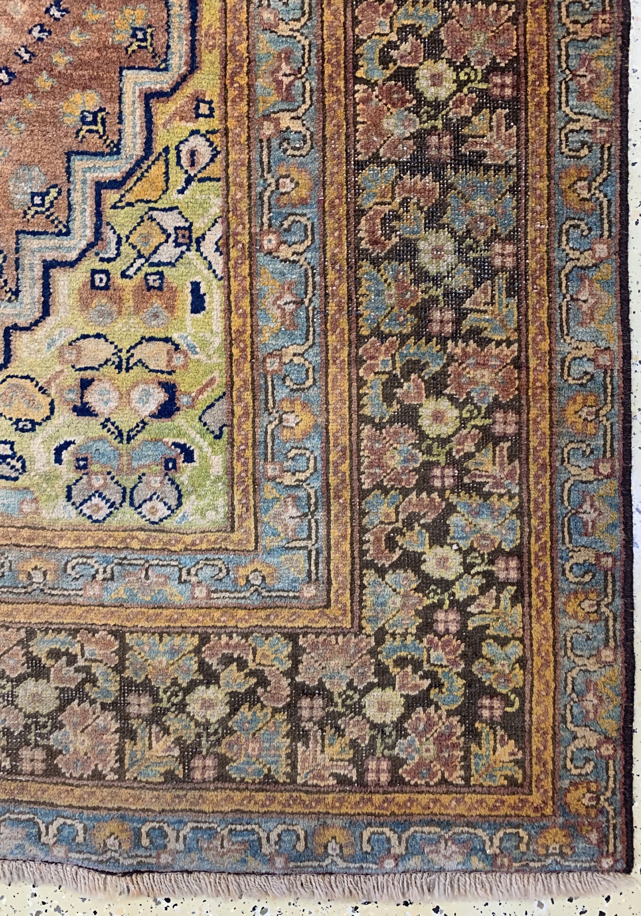 Detail a: Karabagh alt, Kaukasus, um 1920/1930, Wolleauf Wolle, ca. 222 x 145 cm, EHZ: 2(oxidiert)