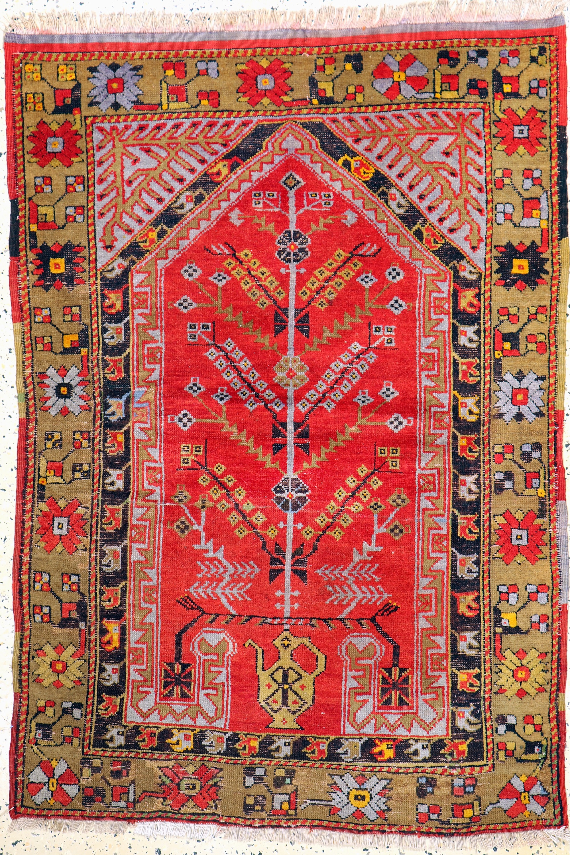 Anatol alt, Türkei, um 1940, Wolle auf Baumwolle, ca. 150 x 103 cm, EHZ: 3(restauriert)