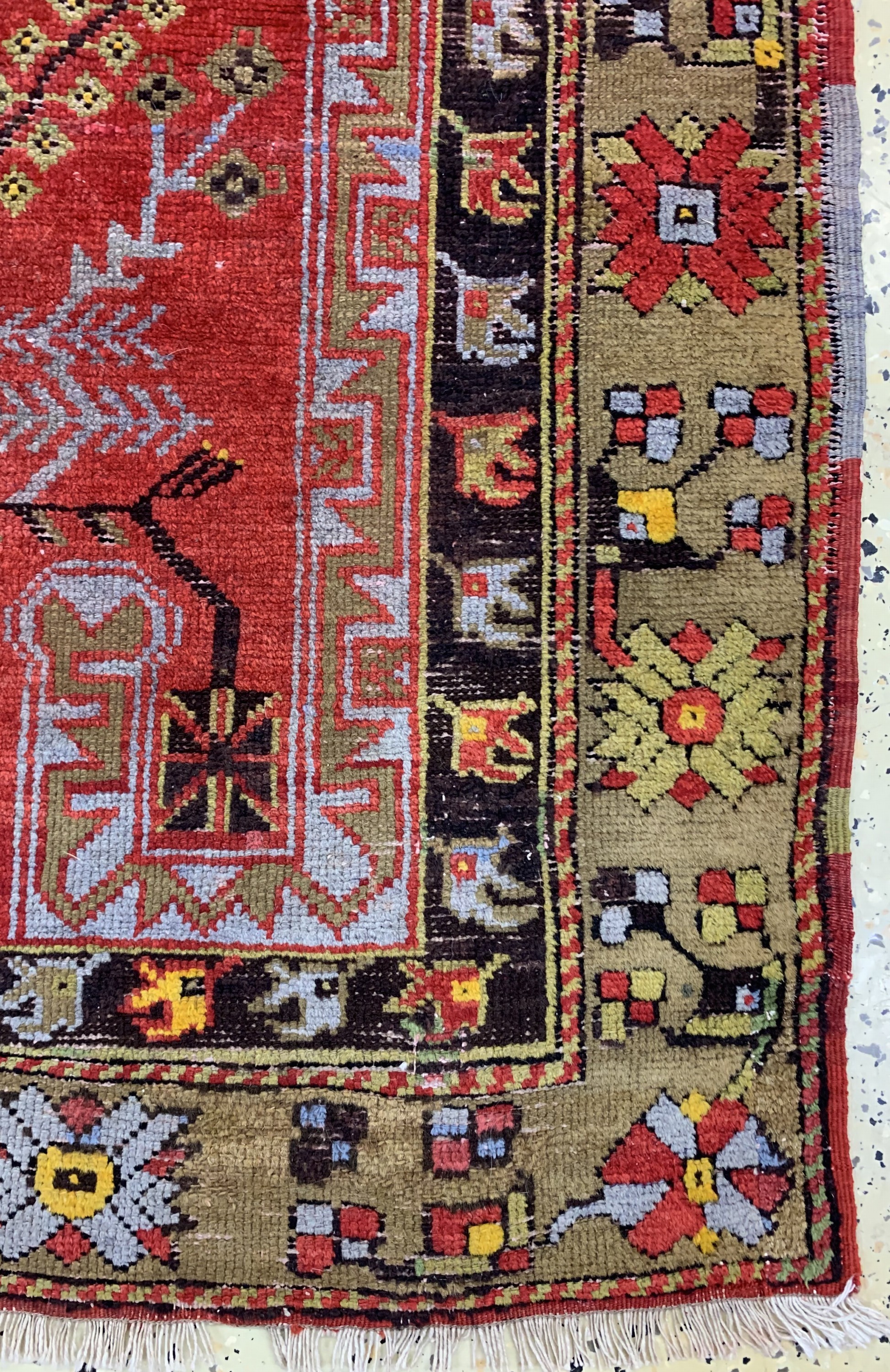 Detail a: Anatol alt, Türkei, um 1940, Wolle auf Baumwolle, ca. 150 x 103 cm, EHZ: 3(restauriert)