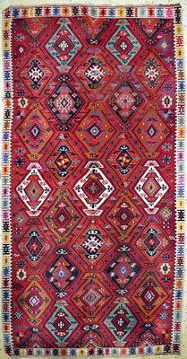 Image 26714525 - Konya Kilim old(2 lanes), Turkey, around 1940/1950, wool on wool, approx. 360 x 190 cm,condition: 2. Rugs, Carpets & Flatweaves