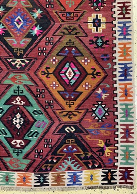 26714525a - Konya Kilim old(2 lanes), Turkey, around 1940/1950, wool on wool, approx. 360 x 190 cm,condition: 2. Rugs, Carpets & Flatweaves