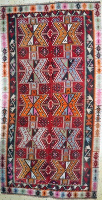 Image 26714526 - Anatol Kilim old(2 lanes), Turkey, around 1950, wool on wool, approx. 333 x 178 cm, condition: 2. Rugs, Carpets & Flatweaves
