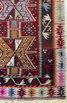 26714526a - Anatol Kilim old(2 lanes), Turkey, around 1950, wool on wool, approx. 333 x 178 cm, condition: 2. Rugs, Carpets & Flatweaves