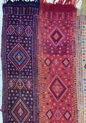26714529c - Anatol Cicim old(5 lanes), Turkey, around 1920/1930, wool on wool, approx. 414 x 192 cm,condition: 2-3. Rugs, Carpets & Flatweaves