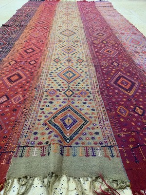 26714529d - Anatol Cicim old(5 lanes), Turkey, around 1920/1930, wool on wool, approx. 414 x 192 cm,condition: 2-3. Rugs, Carpets & Flatweaves