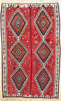 Image 26714536 - Anatol Kilim(2 lanes), Turkey, approx. 50 years, wool on wool, approx. 208 x 126 cm, condition: 2 (stain). Rugs, Carpets & Flatweaves