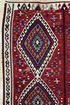26714536b - Anatol Kilim(2 lanes), Turkey, approx. 50 years, wool on wool, approx. 208 x 126 cm, condition: 2 (stain). Rugs, Carpets & Flatweaves