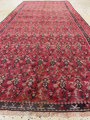 26714541c - Anatol Kilim old, Turkey, around 1930, wool onwool, approx. 375 x 160 cm, condition: 3. Rugs, Carpets & Flatweaves