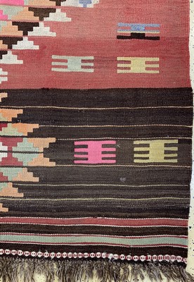 26714555a - Anatol Kilim old, Turkey, around 1930, wool on wool, approx. 222 x 156 cm, in need of cleaning, condition: 2. Rugs, Carpets & Flatweaves