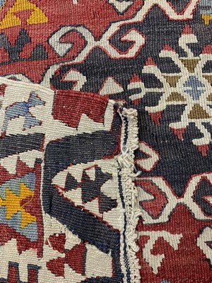 26714558e - Anatol Kilim antique(2 lanes), Turkey, around 1900, wool on wool, approx. 363 x 176 cm, condition: 2 (restored). Rugs, Carpets & Flatweaves