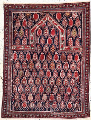 Image 26714563 - Schirwan"Gebetsteppich" antique, Kaukasus, 19.Jhd, Wolle auf Wolle, approx. 133 x 100 cm,condition: 4(mehrere Risse). Rugs, Carpets & Flatweaves