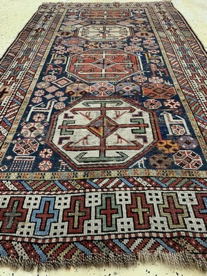 26714564d - Antique Kazak, Caucasus, 19th century, wool onwool, approx. 176 x 103 cm, condition: 3. Rugs, Carpets & Flatweaves