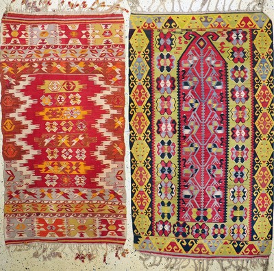 Image 26714567 - 2 lots Anatol Kilim, Turkey, around 1950, wool on wool, approx. 193 x 112 cm, condition: 2. Rugs, Carpets & Flatweaves